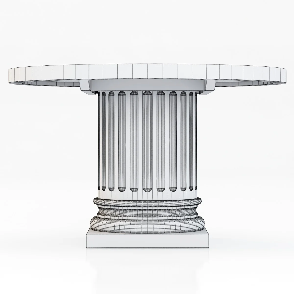 Restoration Hardware Architectural Column Salvaged Wood Table — 3D model preview 1