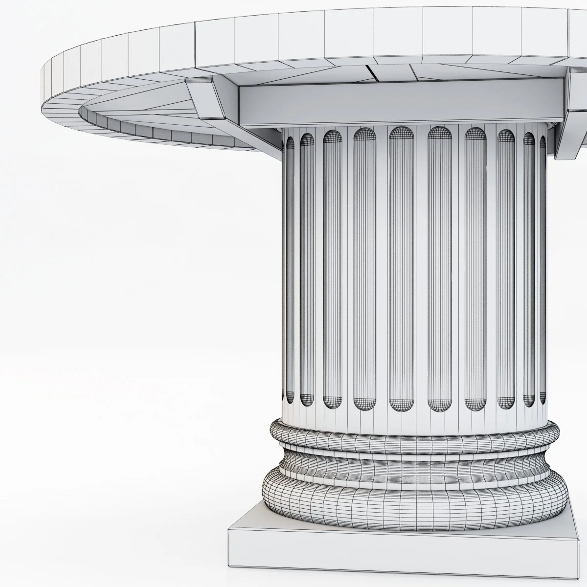 Restoration Hardware Architectural Column Salvaged Wood Table — 3D model preview 3