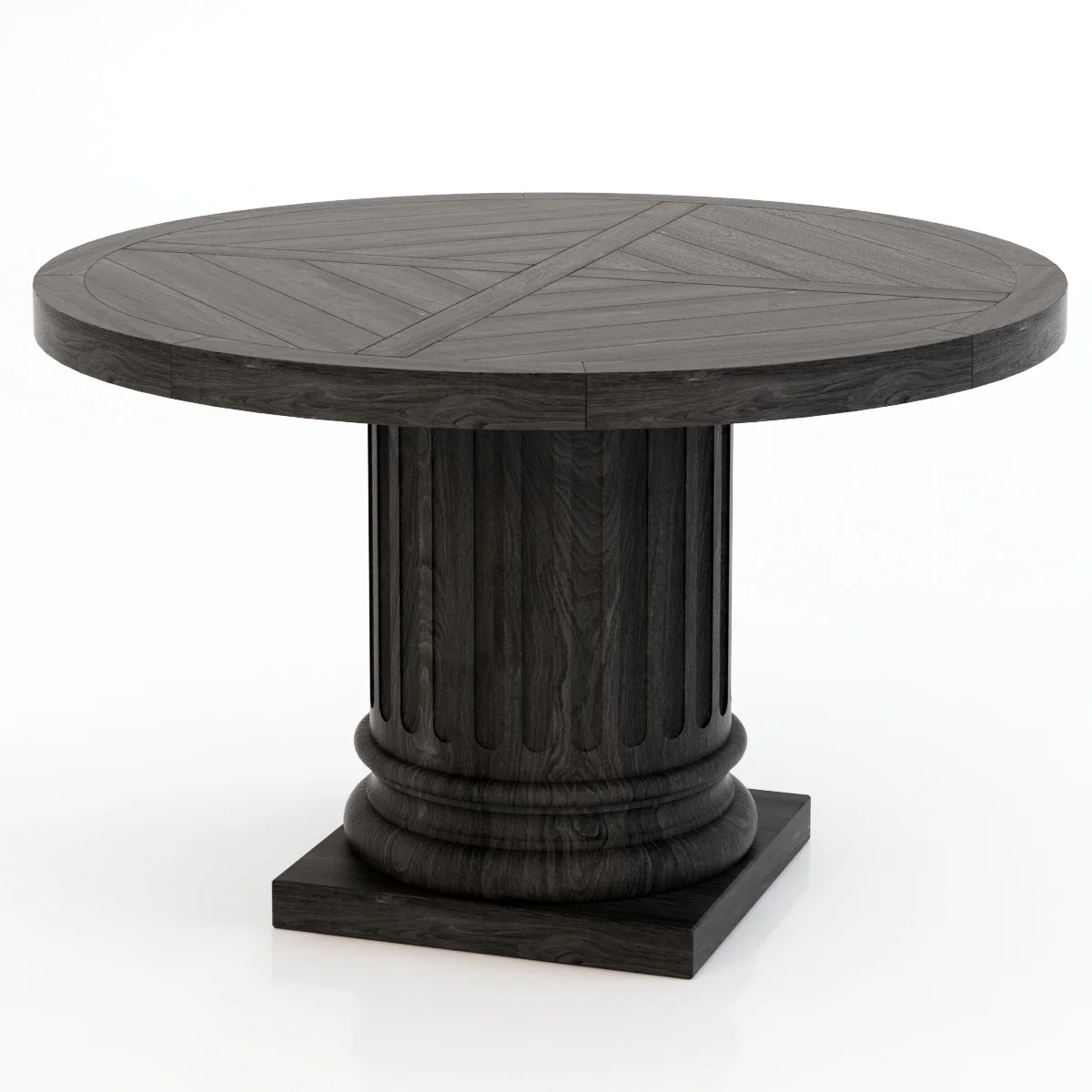 Restoration Hardware Architectural Column Salvaged Wood Table — 3D model preview 4