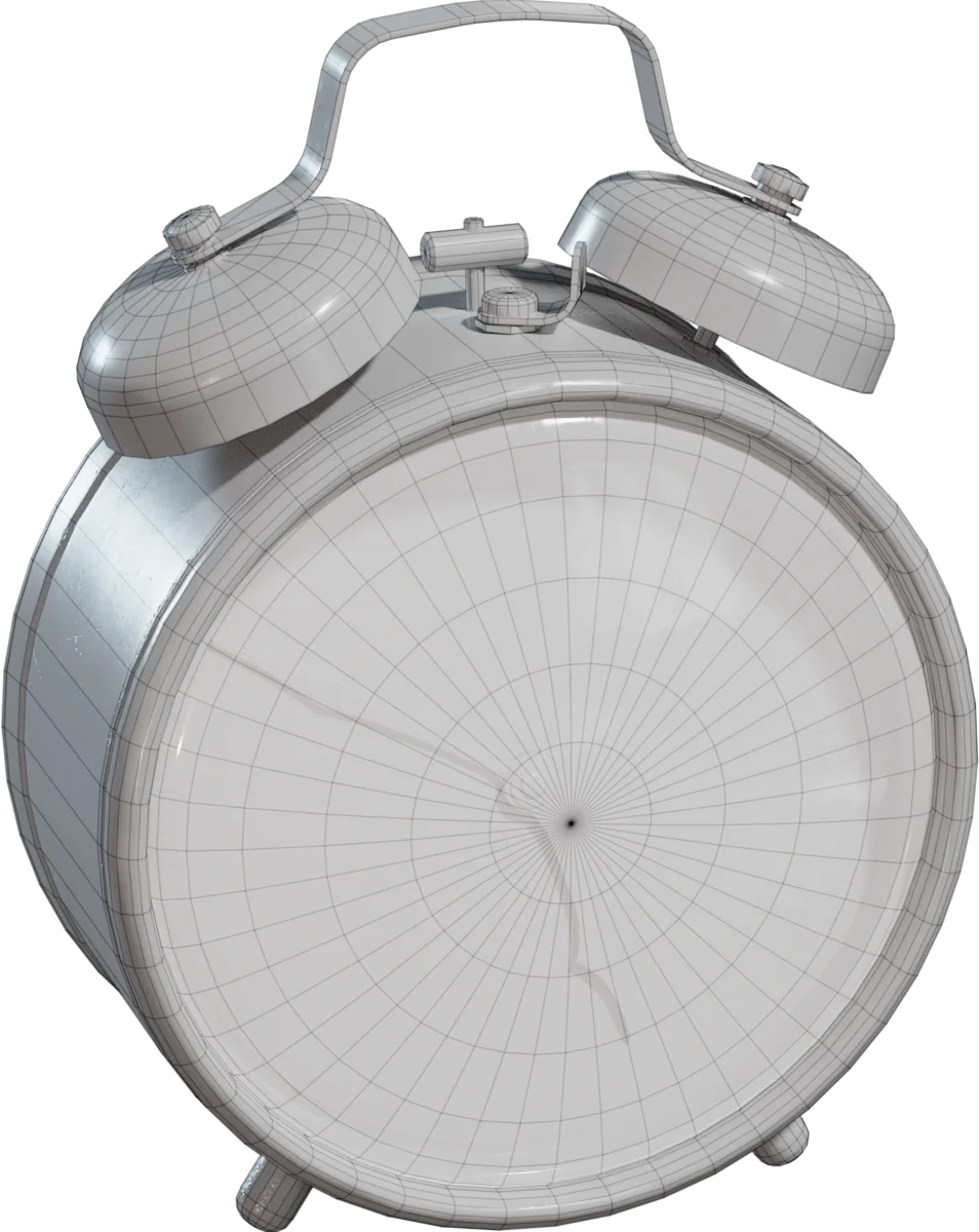 Vintage Twin-Bell Alarm Clock, 3D model preview 1