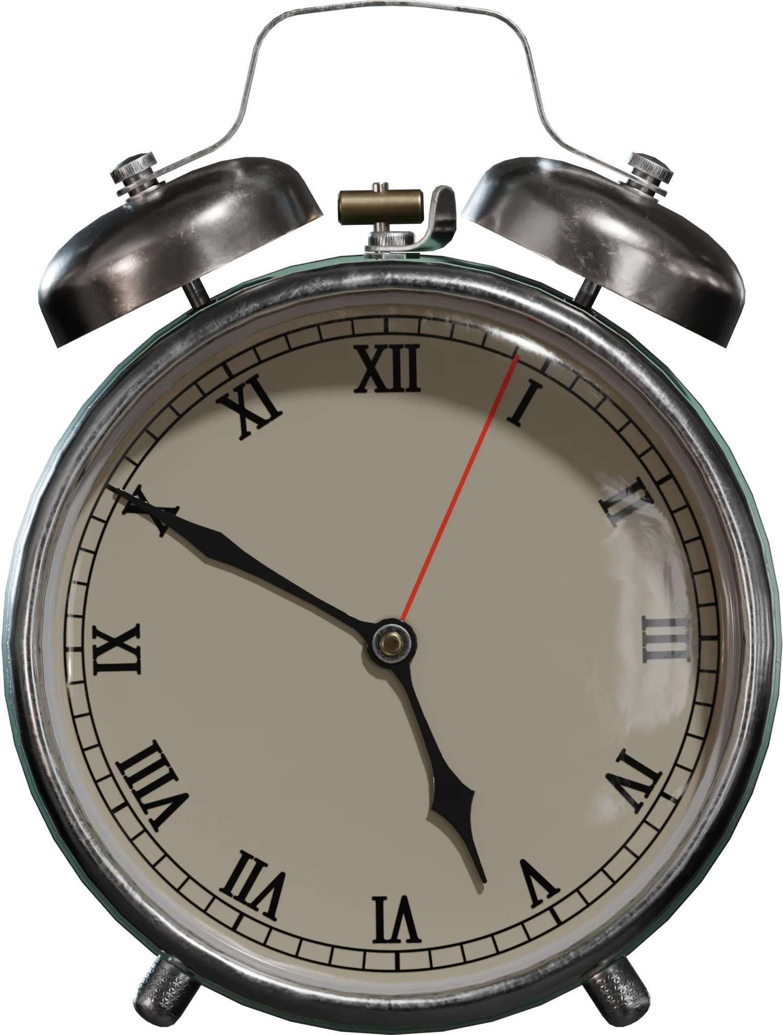 Vintage Twin-Bell Alarm Clock, 3D model preview 2