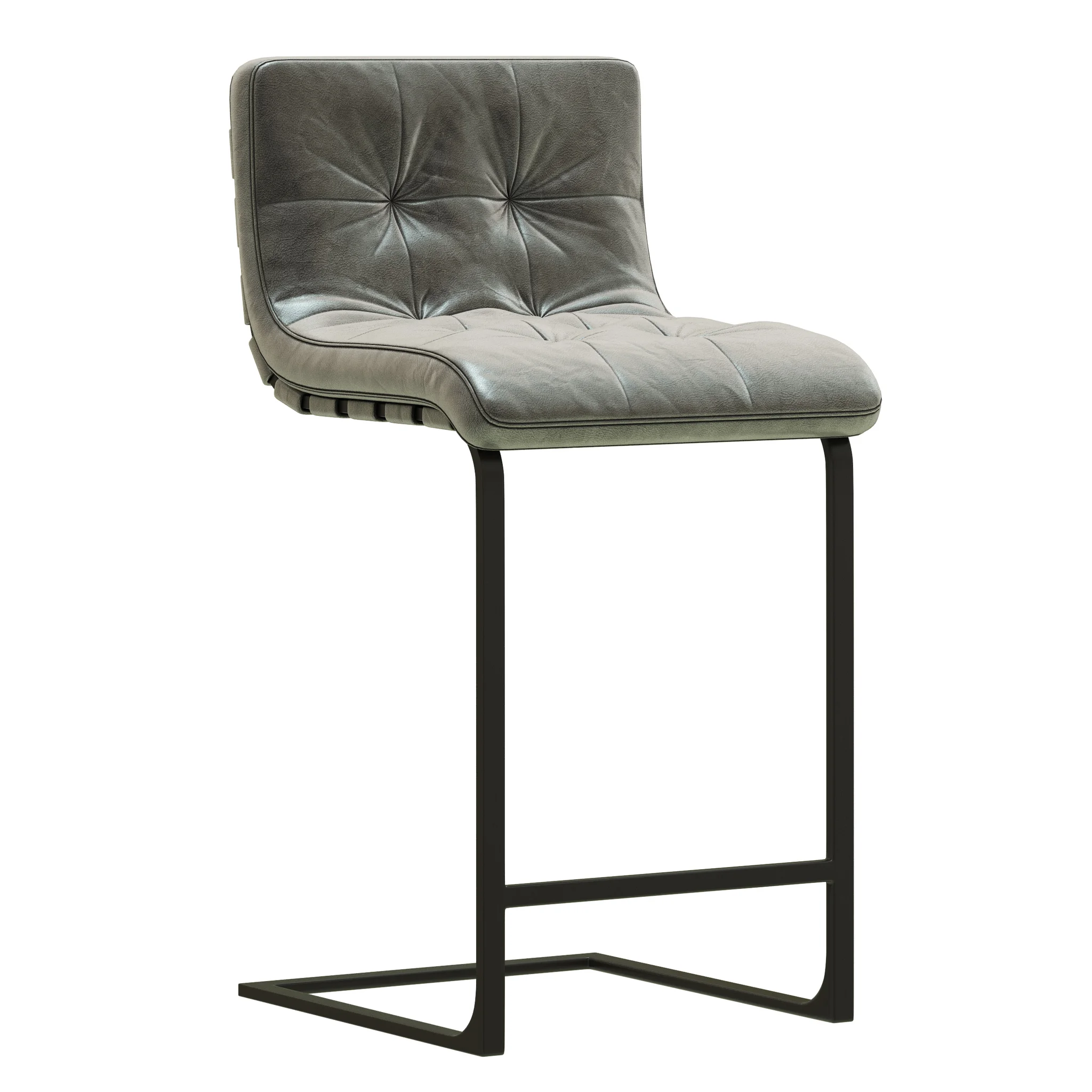 RH Modern Rossi Leather Stool — 3D model preview 1