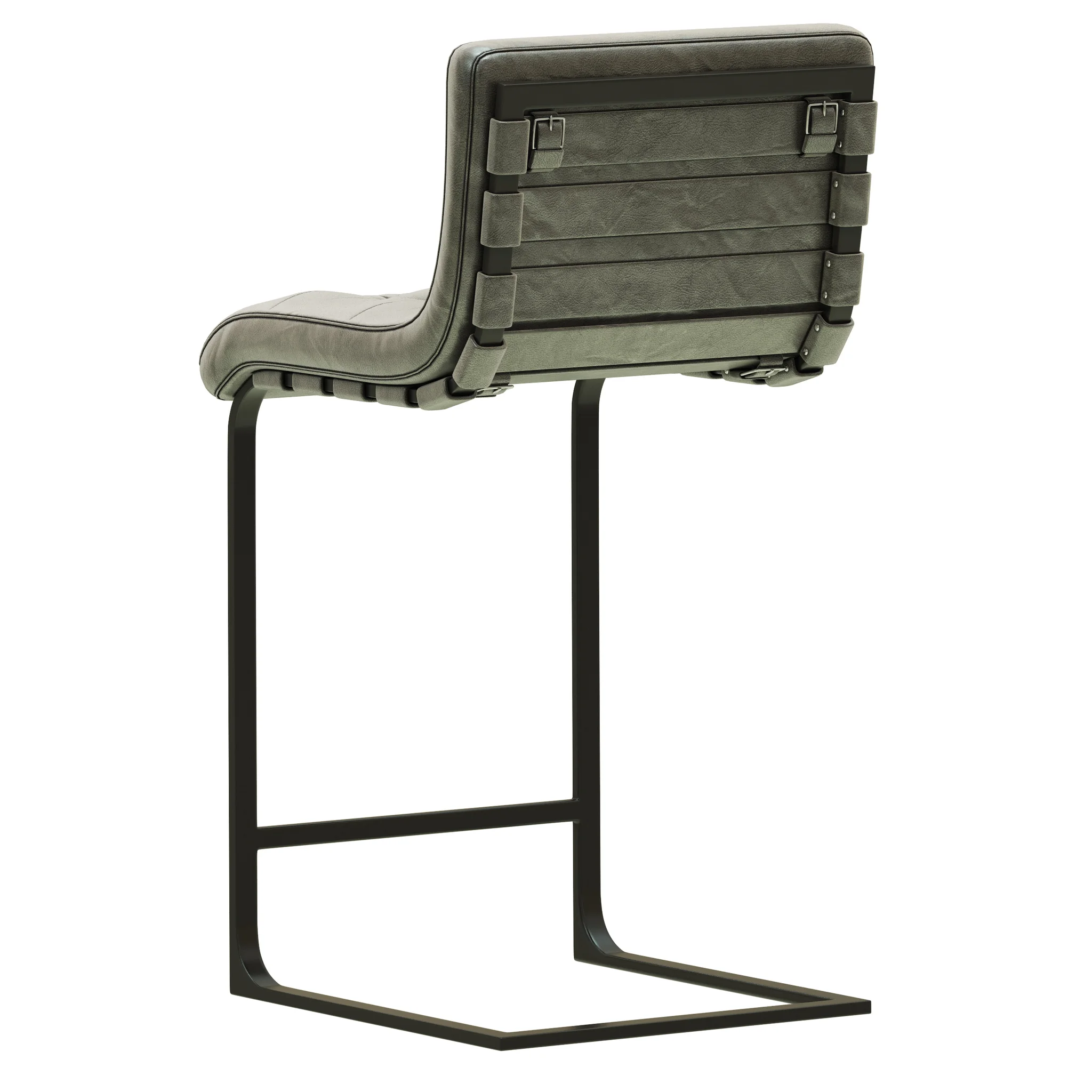 RH Modern Rossi Leather Stool — 3D model preview 5