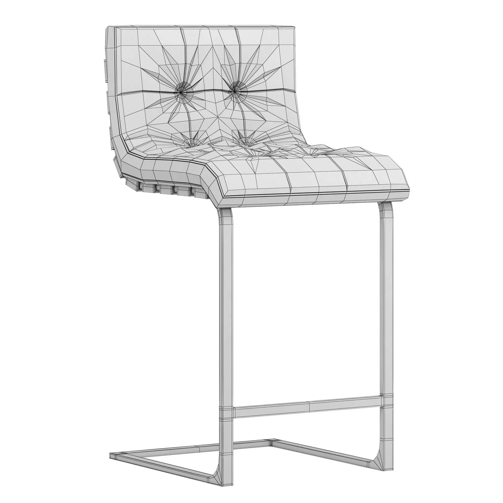 RH Modern Rossi Leather Stool — 3D model preview 8