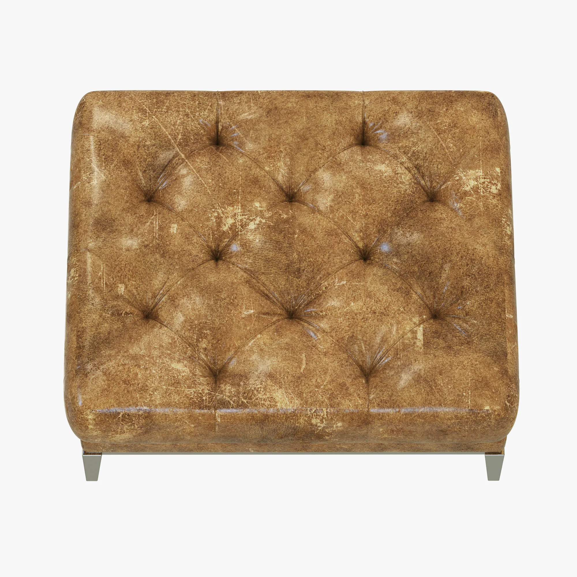 Restoration Hardware Italia Chesterfield Leather Ottoman — 3D model preview 3