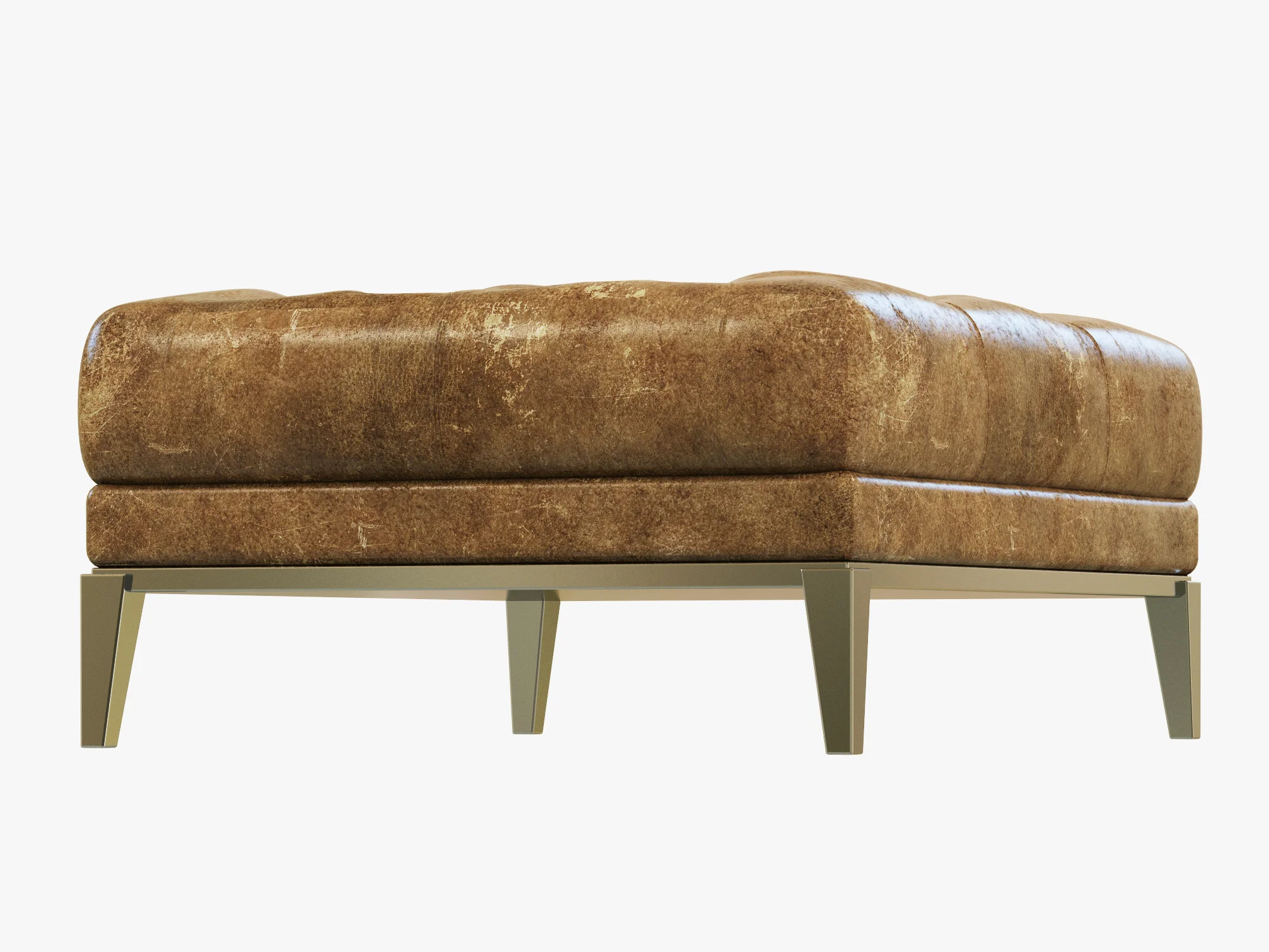 Restoration Hardware Italia Chesterfield Leather Ottoman — 3D model preview 5