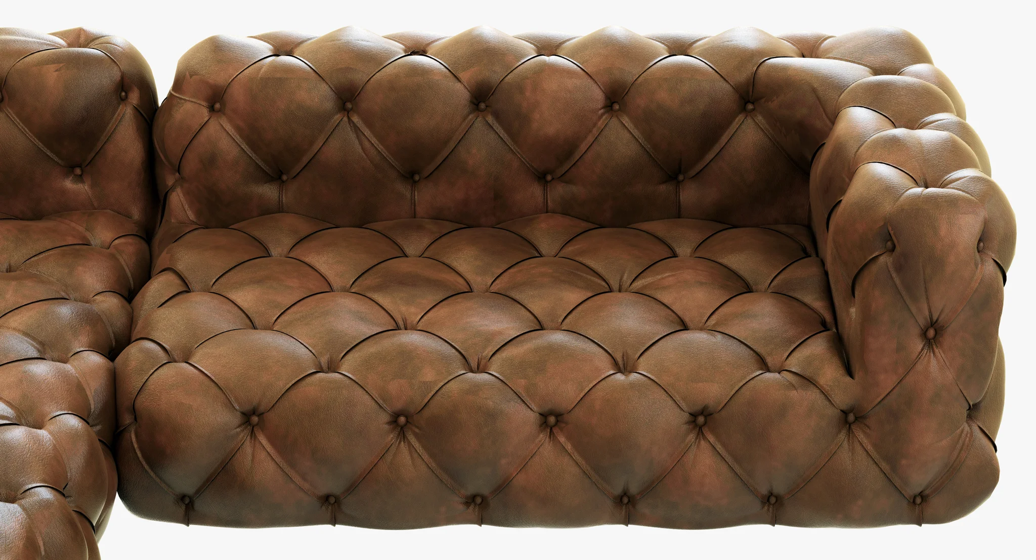 Restoration Hardware Soho Tufted Leather Corner Sectional — 3D model preview 3