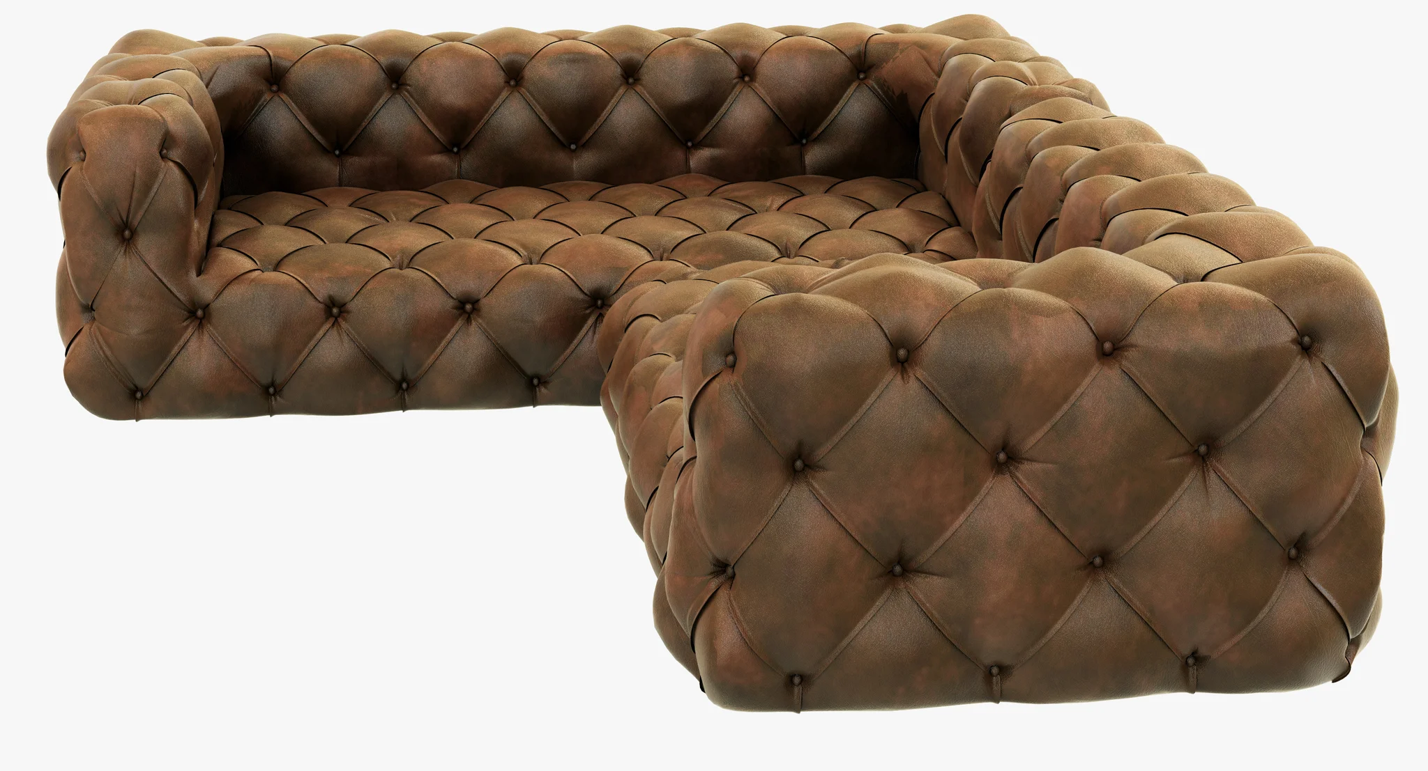 Restoration Hardware Soho Tufted Leather Corner Sectional — 3D model preview 7