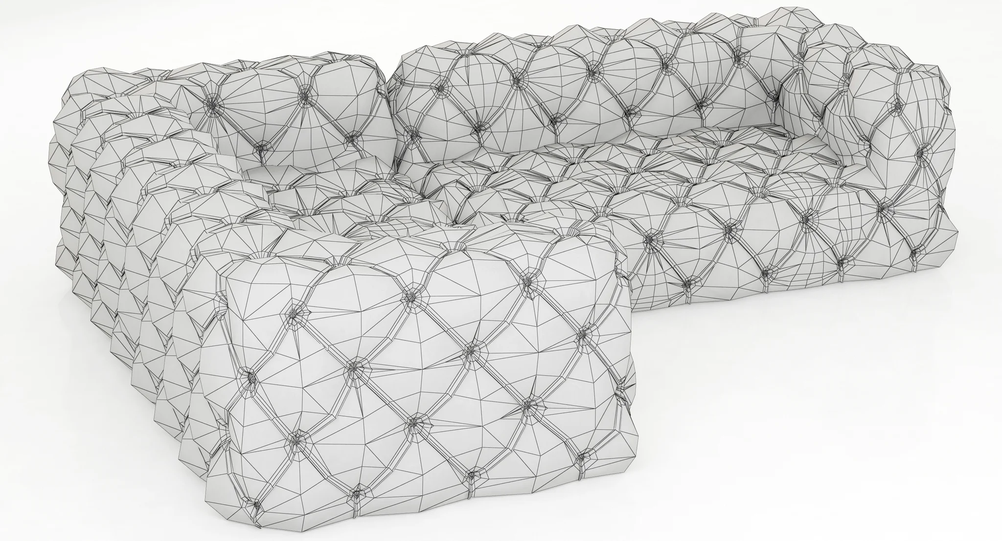Restoration Hardware Soho Tufted Leather Corner Sectional — 3D model preview 9