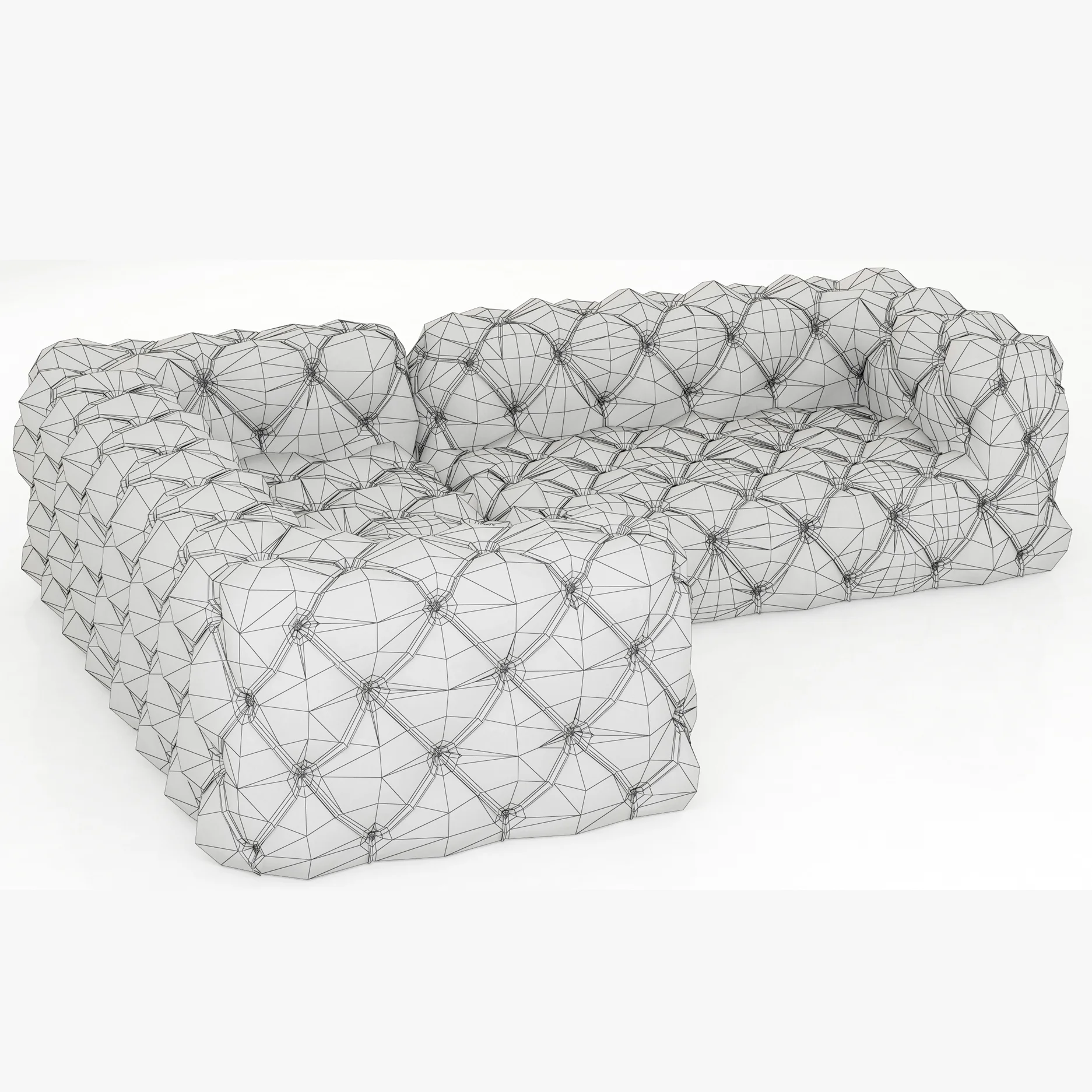 Restoration Hardware Soho Tufted Leather Corner Sectional — 3D model preview 10