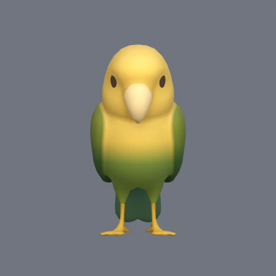Stylized Animal Parrot, 3D model preview 1