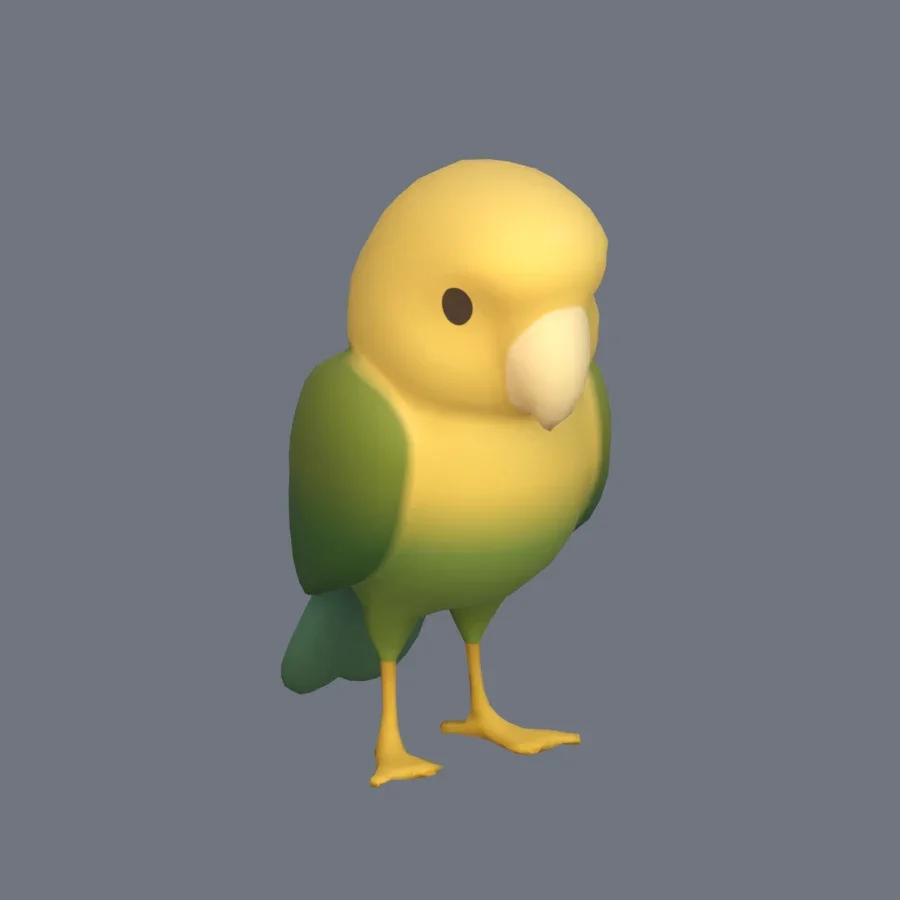 Stylized Animal Parrot, 3D model preview 2