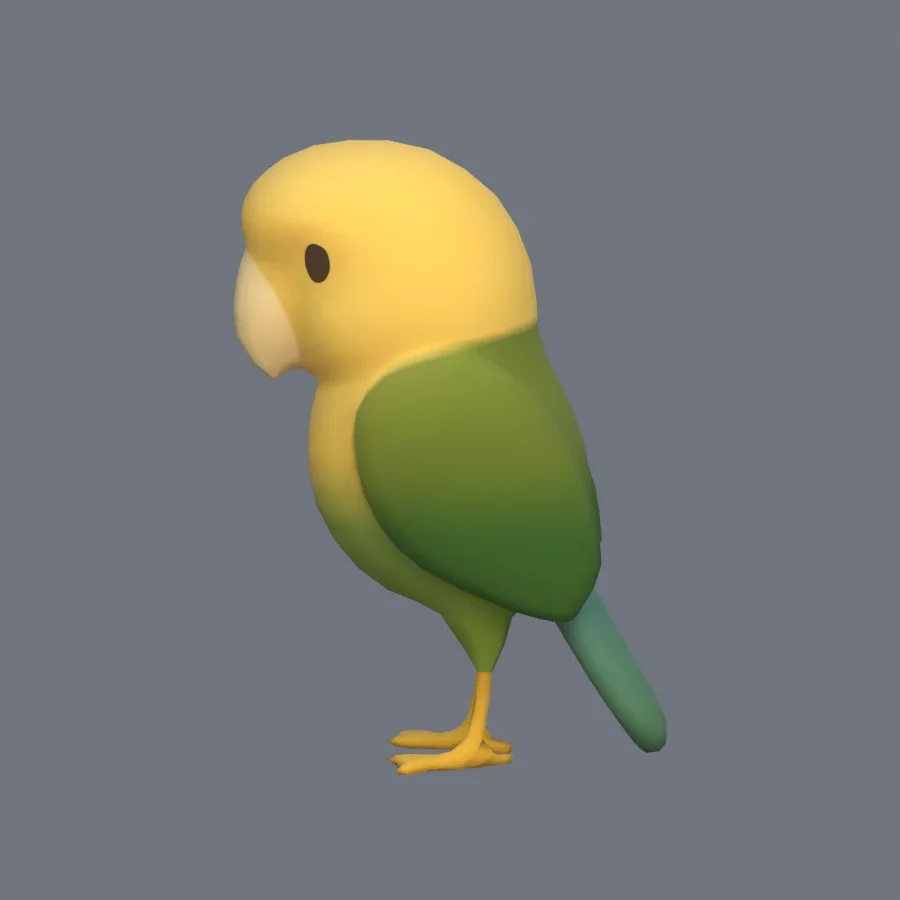 Stylized Animal Parrot, 3D model preview 3