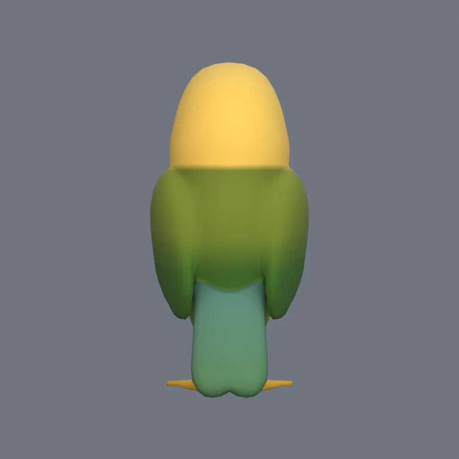 Stylized Animal Parrot, 3D model preview 4
