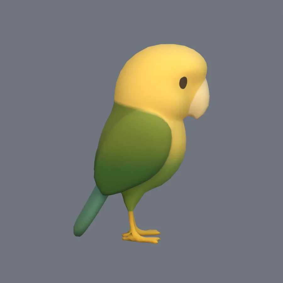 Stylized Animal Parrot, 3D model preview 5