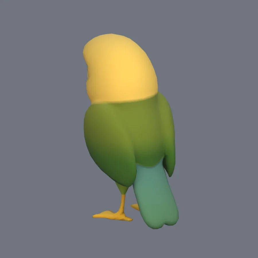 Stylized Animal Parrot, 3D model preview 6
