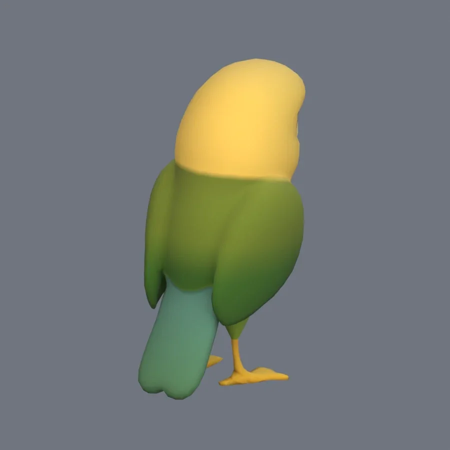 Stylized Animal Parrot, 3D model preview 7