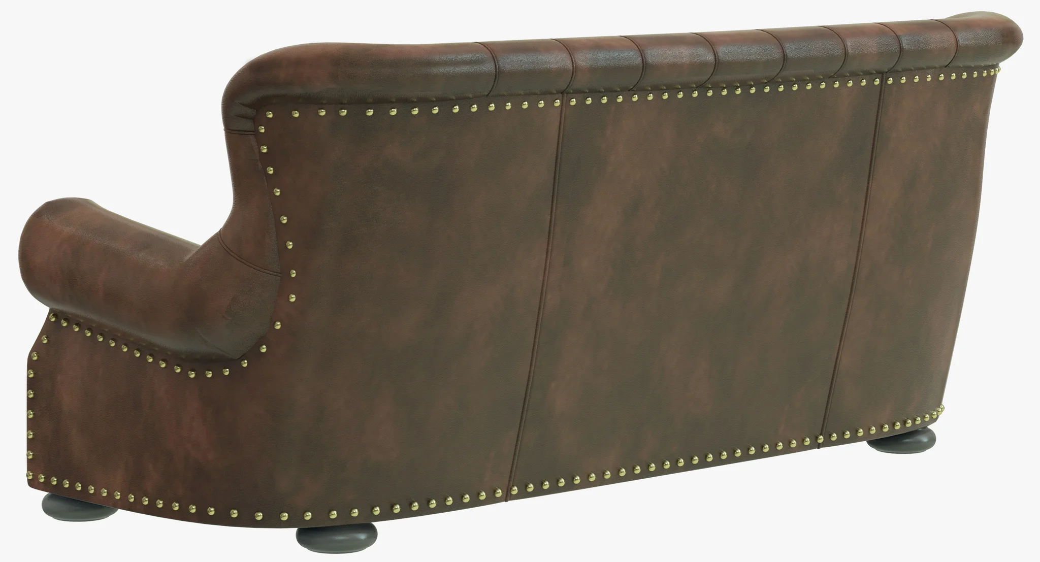 Restoration Hardware Churchill Leather Sofa With Nailheads — 3D model preview 7