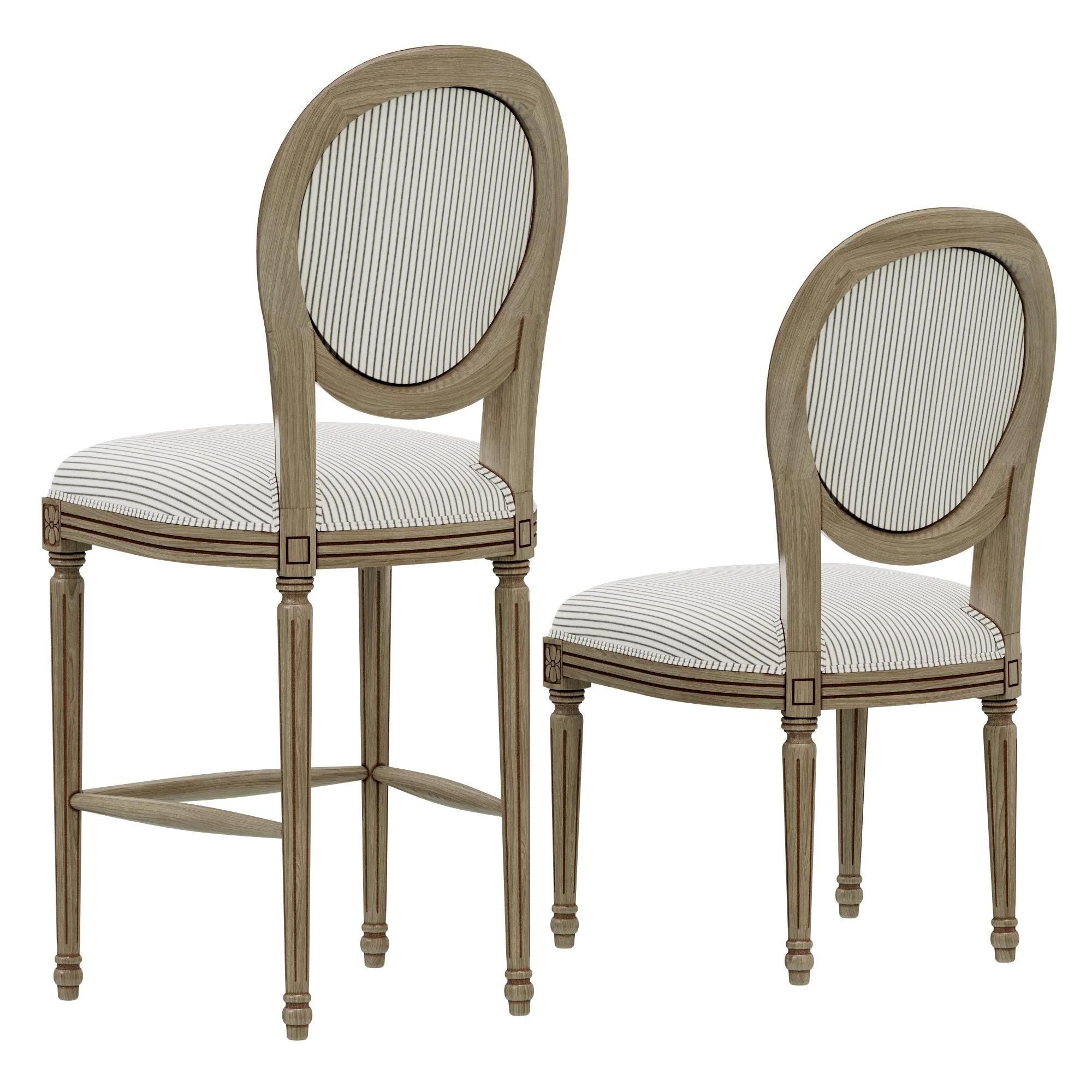Loft Concept French Chairs Provence Striped Chair — 3D model preview 4