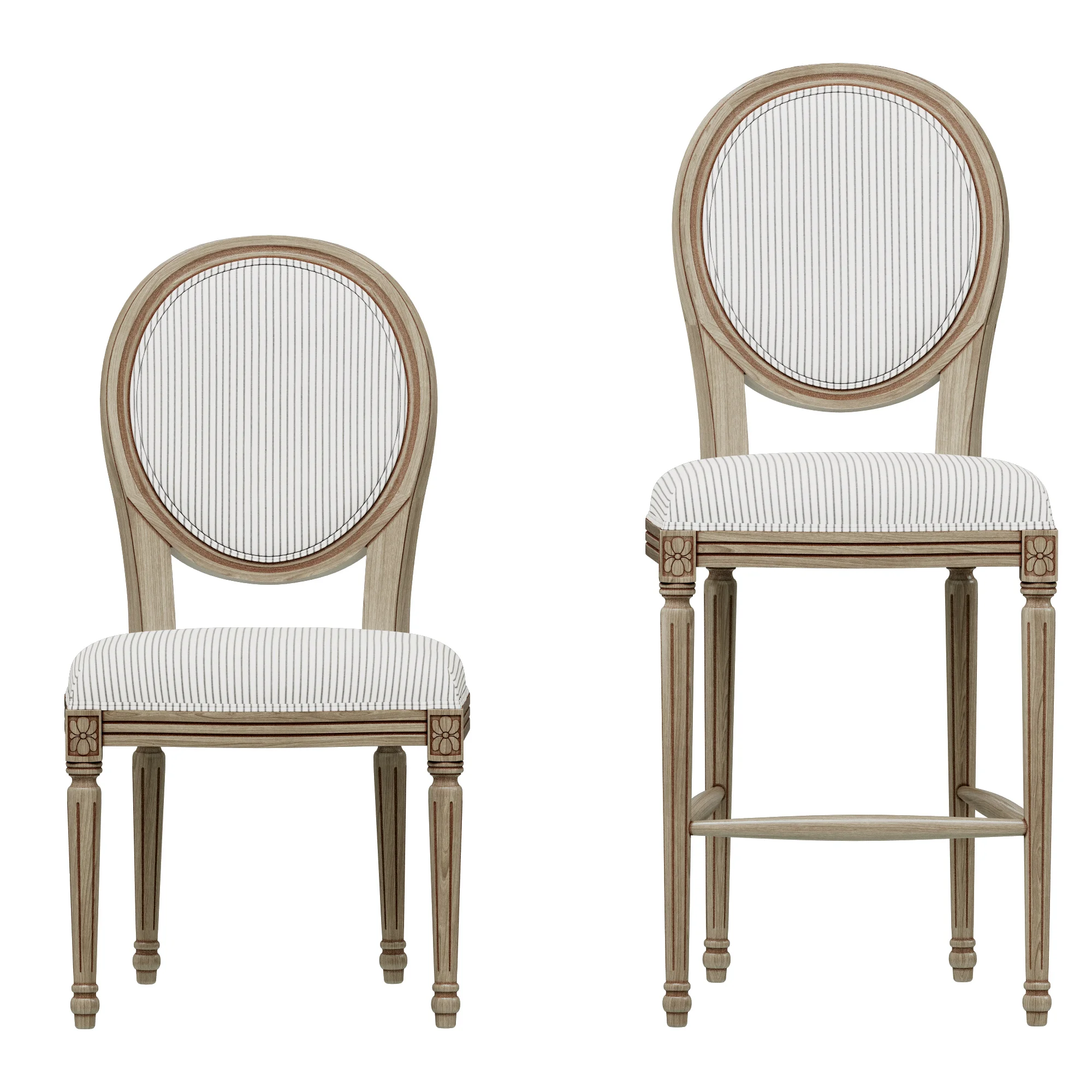 Loft Concept French Chairs Provence Striped Chair — 3D model preview 6