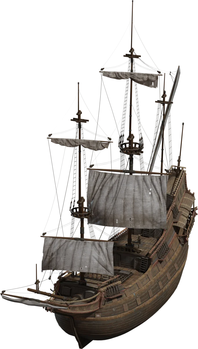Dutch Golden Age Sailing Ship – Large Galleon with Full Rigging