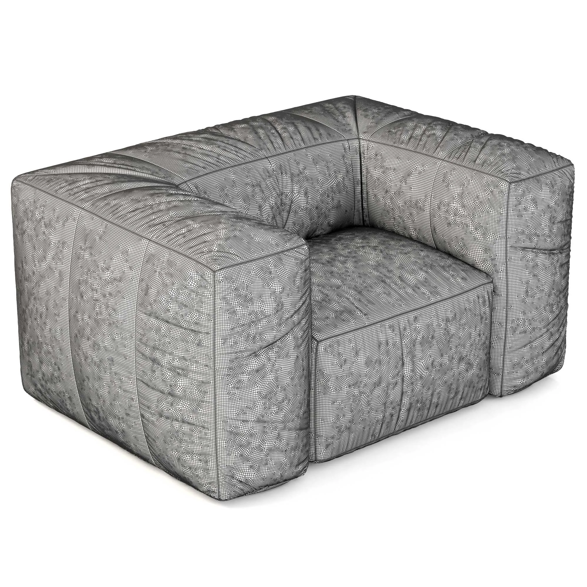 Restoration Hardware Fulham Leather Chair — 3D model preview 9