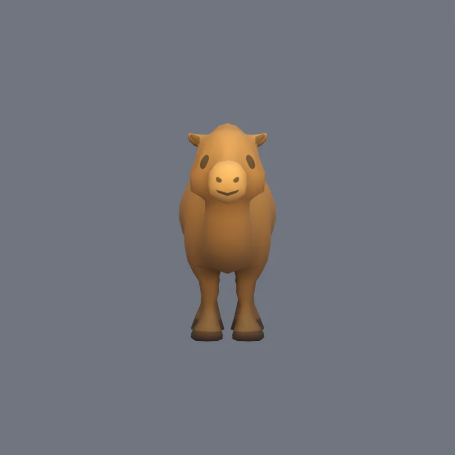 Stylized Animal Camel, 3D model preview 1