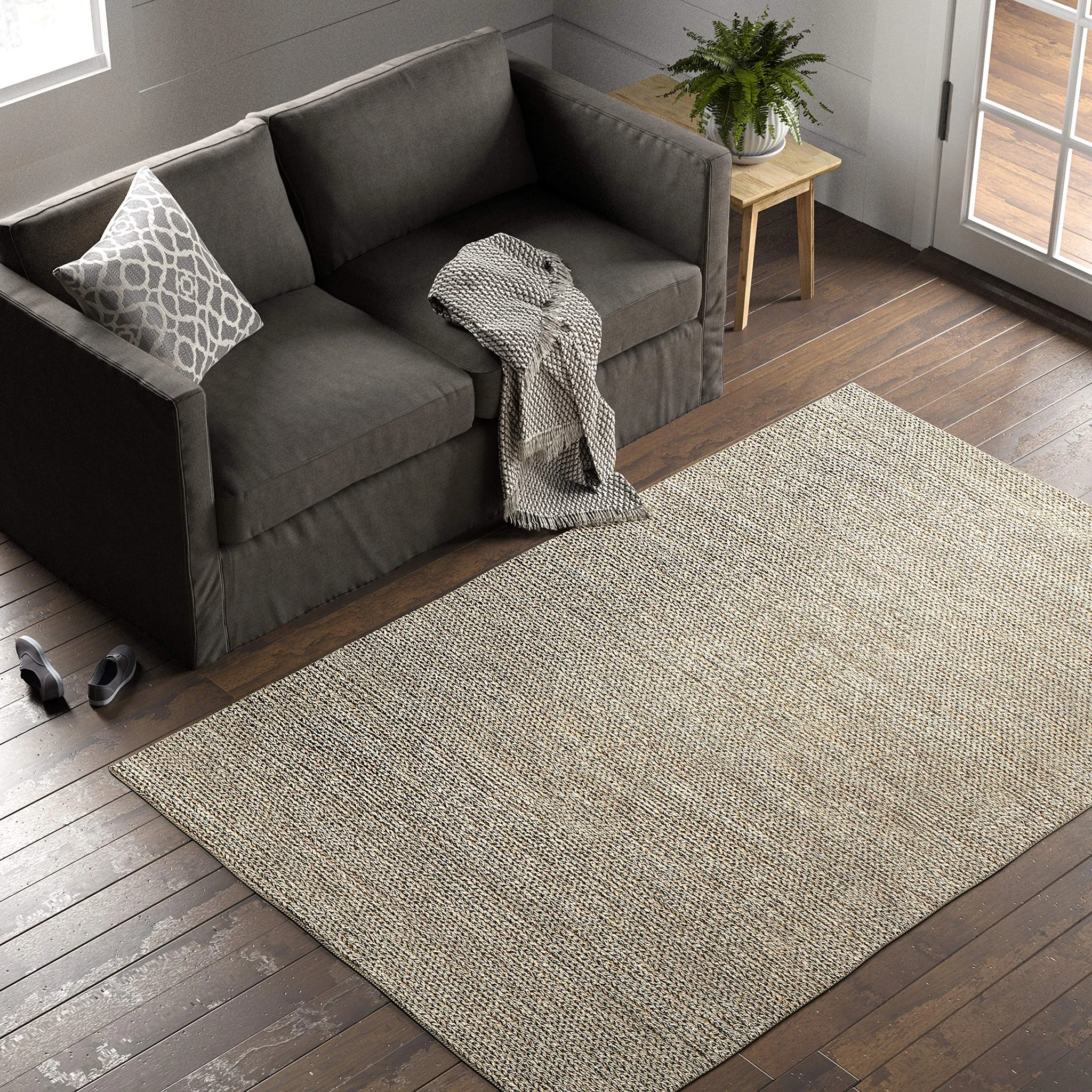 Braided Jute Area Rug – Sand Neutral Woven Textile
