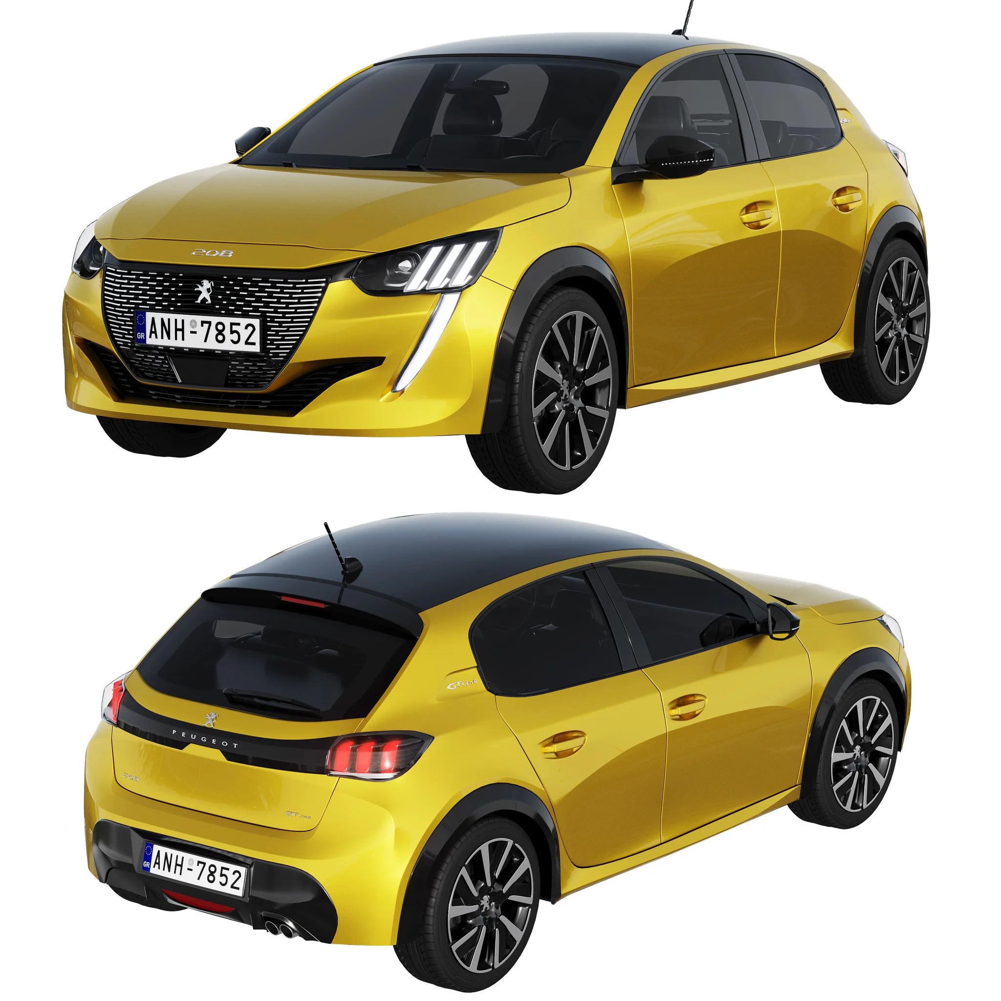 Peugeot 208, 3D model preview 4