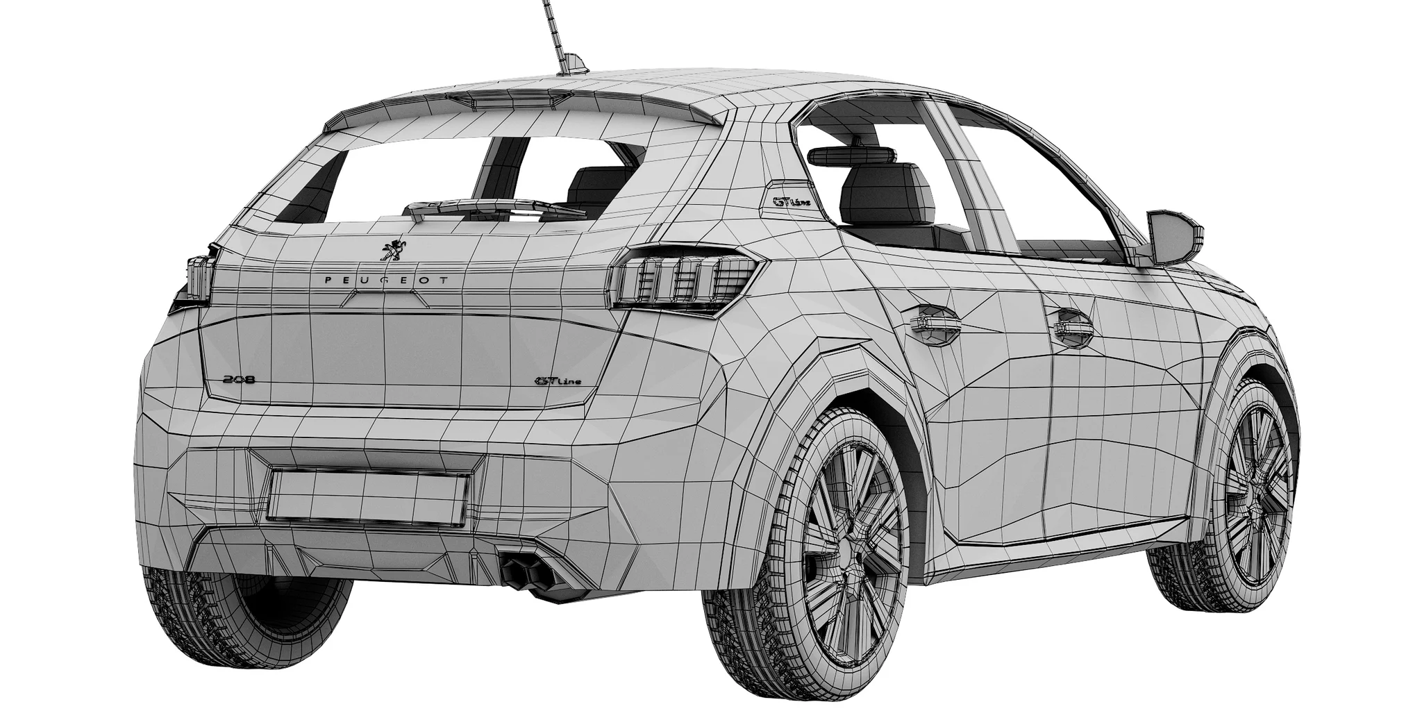 Peugeot 208, 3D model preview 5