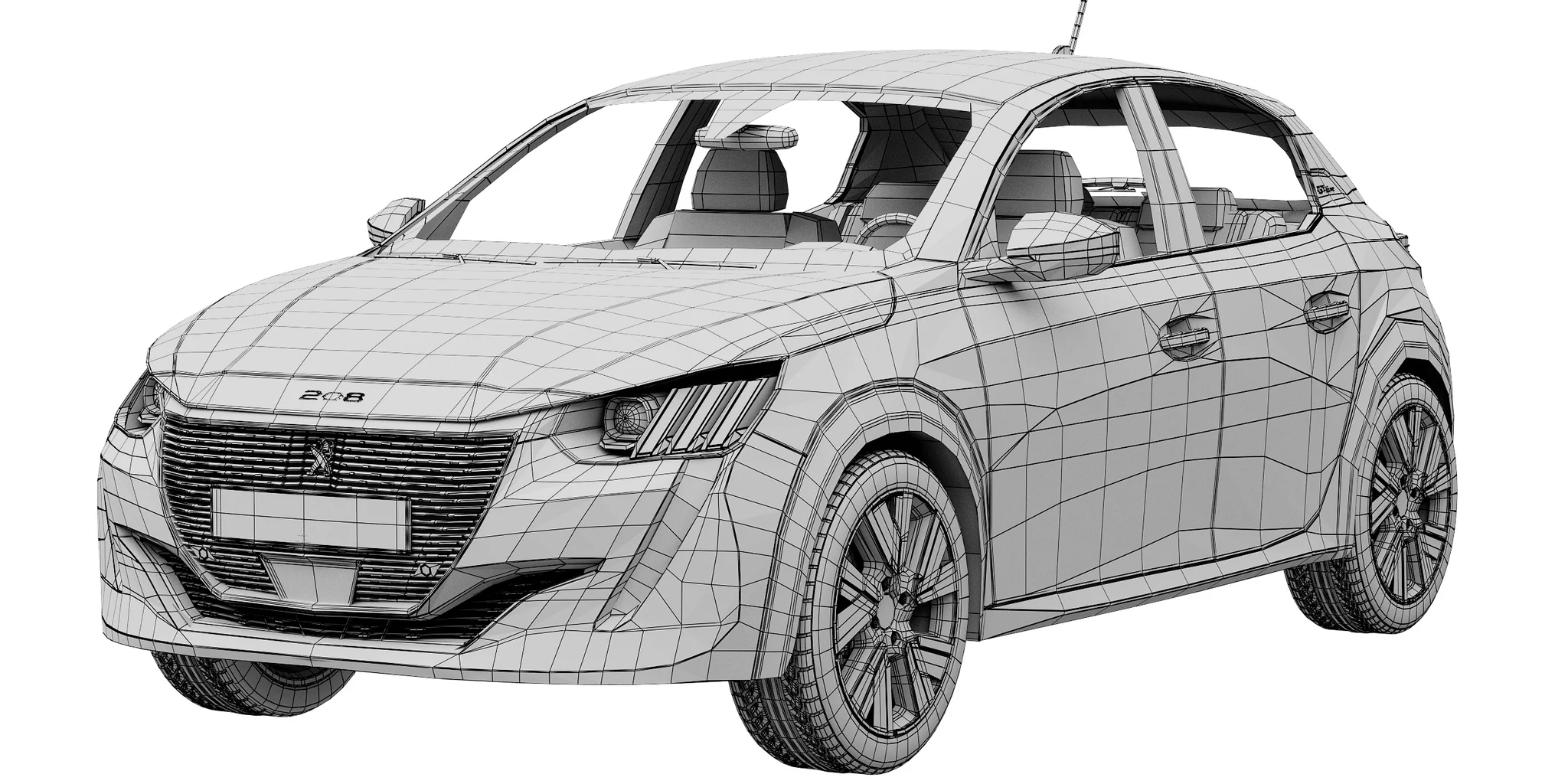 Peugeot 208, 3D model preview 10