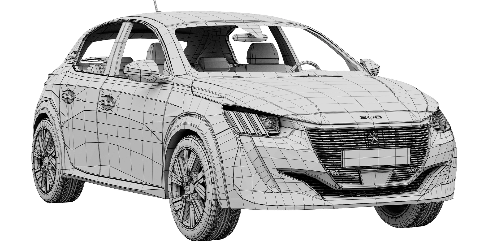 Peugeot 208, 3D model preview 15