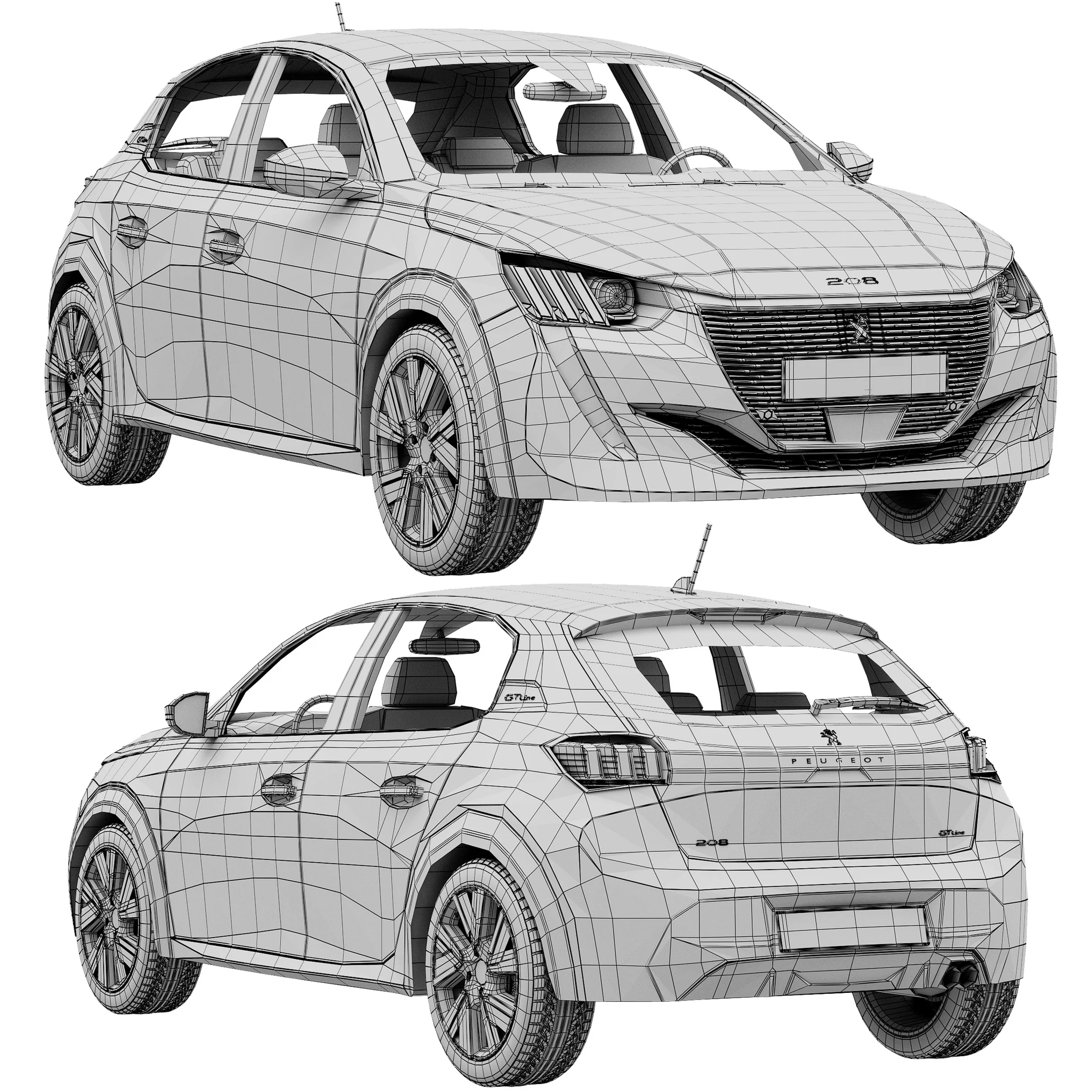 Peugeot 208, 3D model preview 16