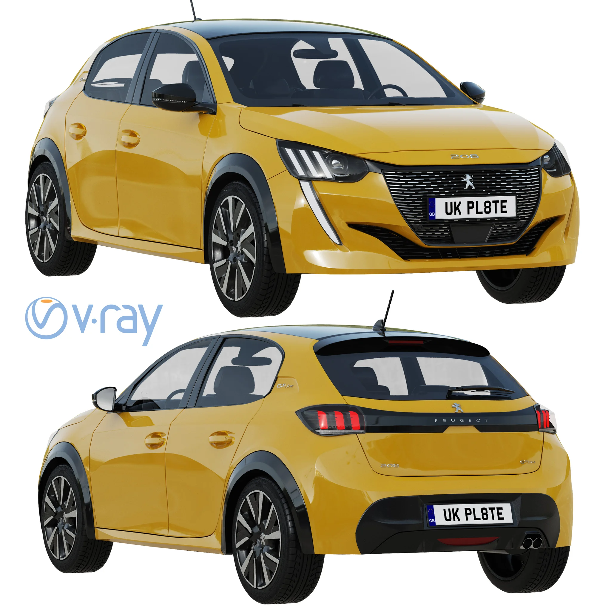 Peugeot 208, 3D model preview 18