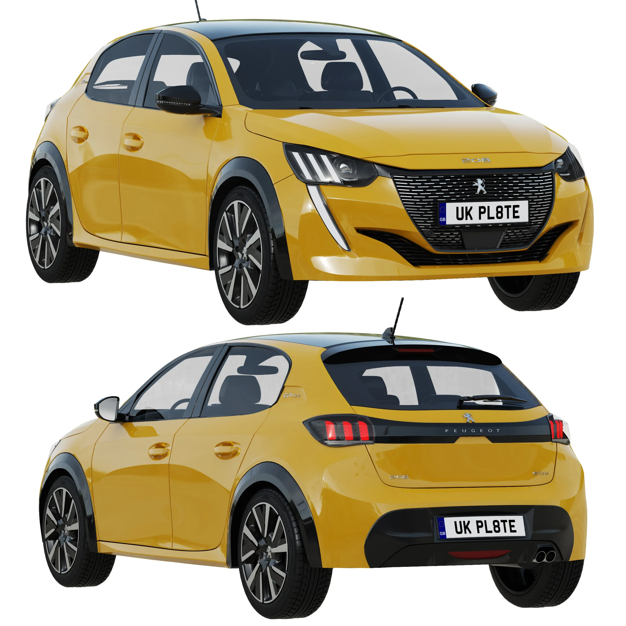 Peugeot 208, 3D model preview 19