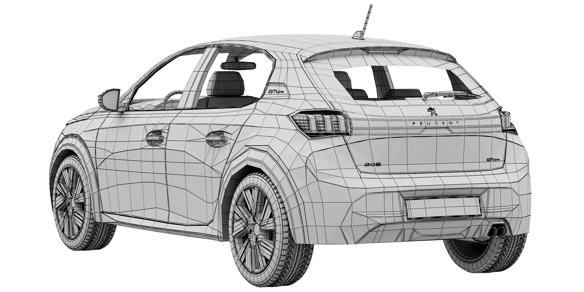 Peugeot 208, 3D model preview 21