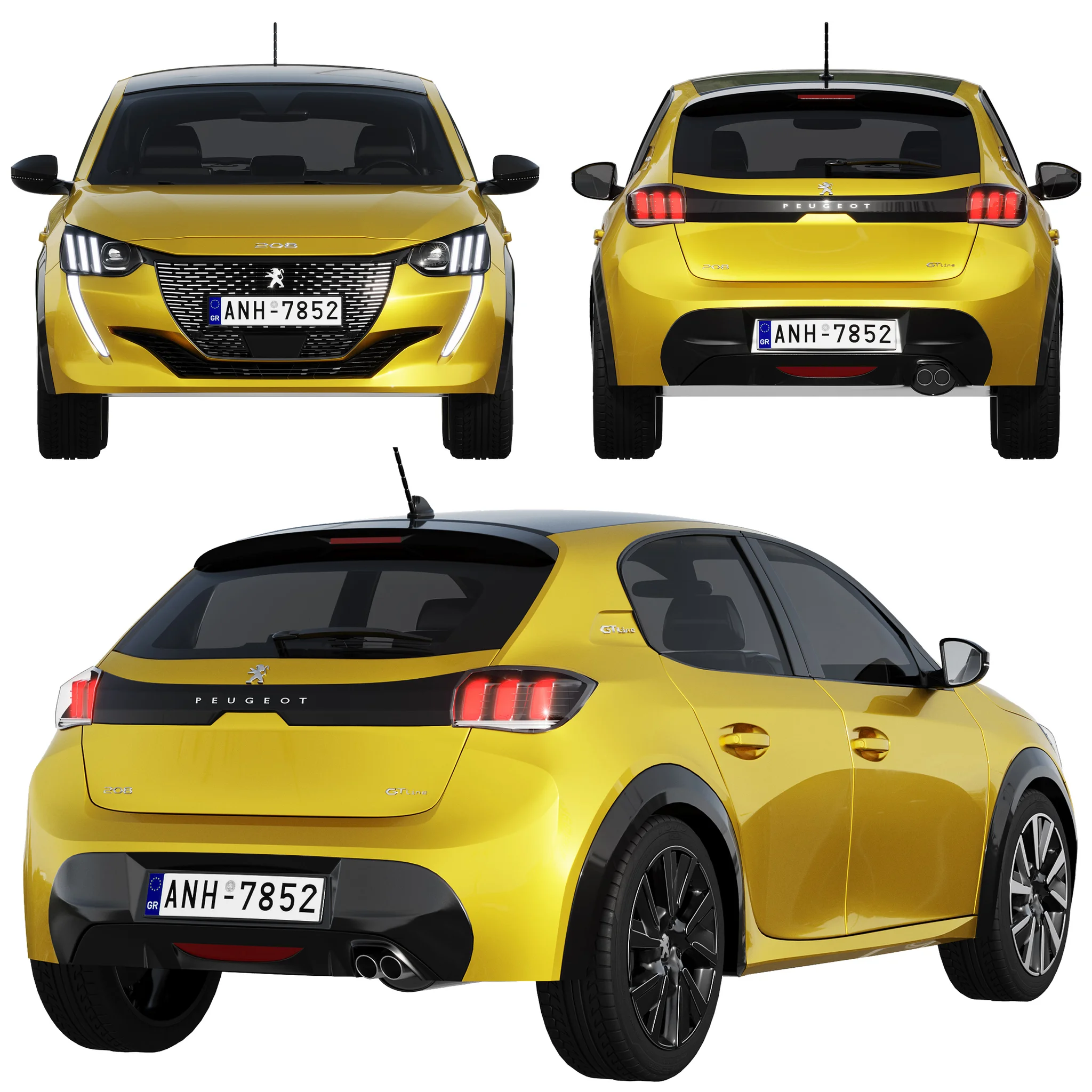 Peugeot 208, 3D model preview 32