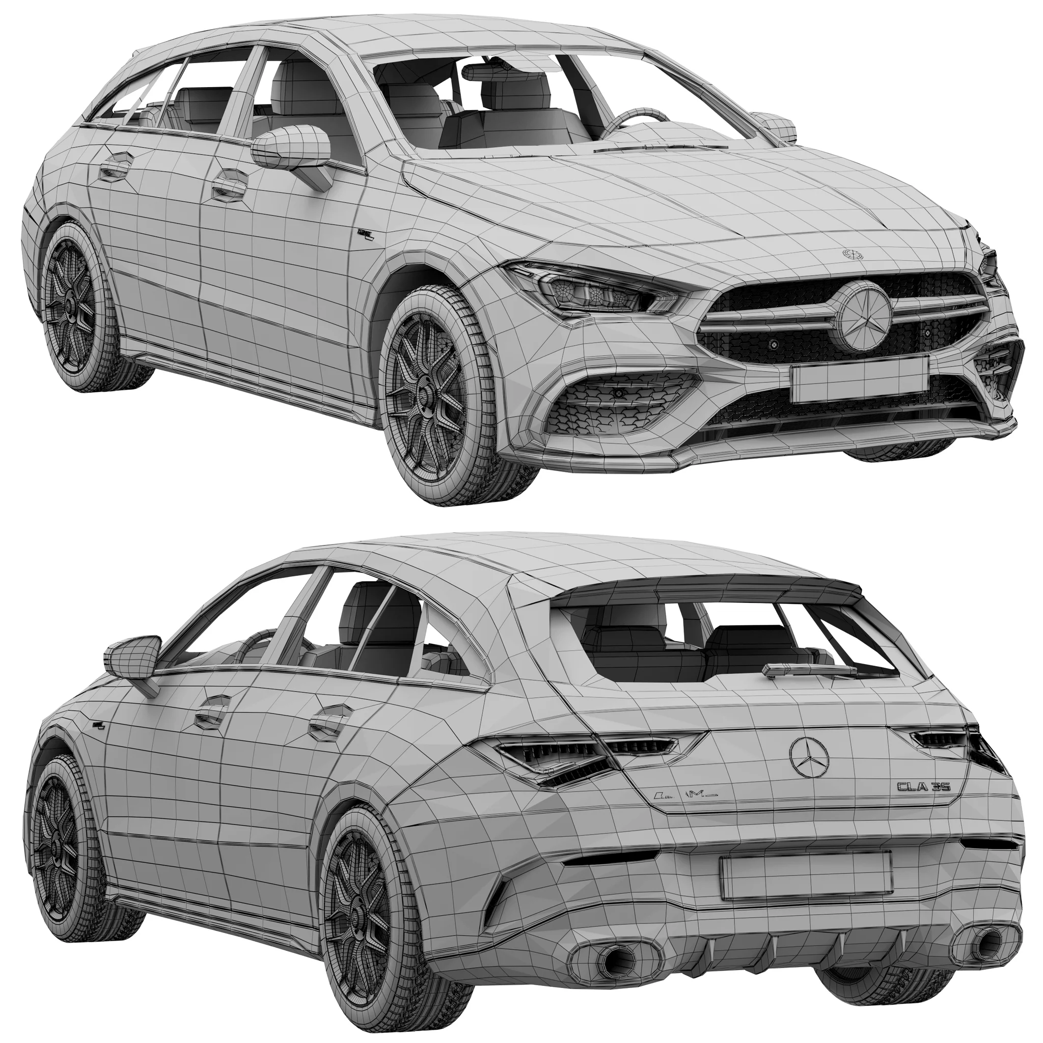 Mercedes Benz AMG CLA 35 Shooting Brake, 3D model preview 18