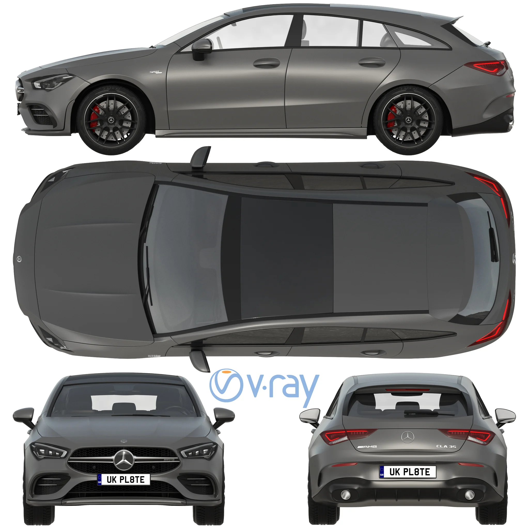 Mercedes Benz AMG CLA 35 Shooting Brake, 3D model preview 29