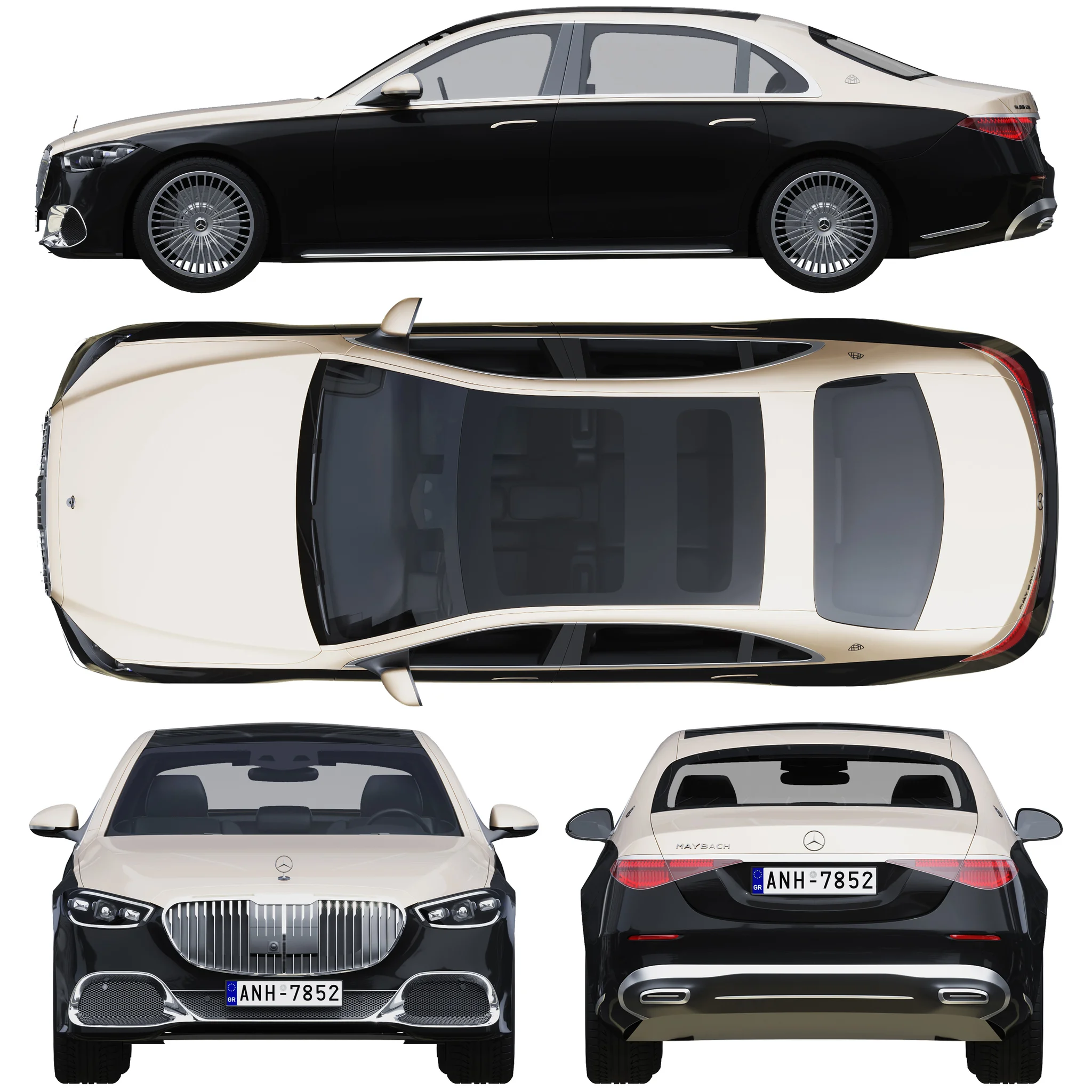 Mercedes Benz S Class Maybach, 3D model preview 32