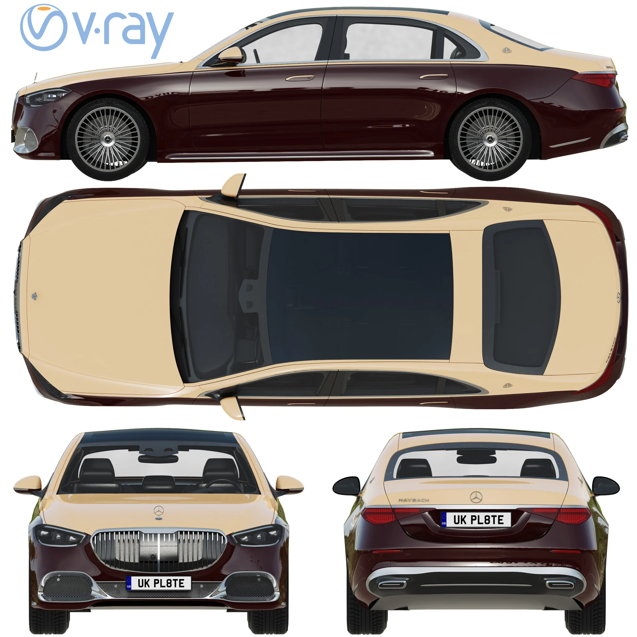 Mercedes Benz S Class Maybach, 3D model preview 10