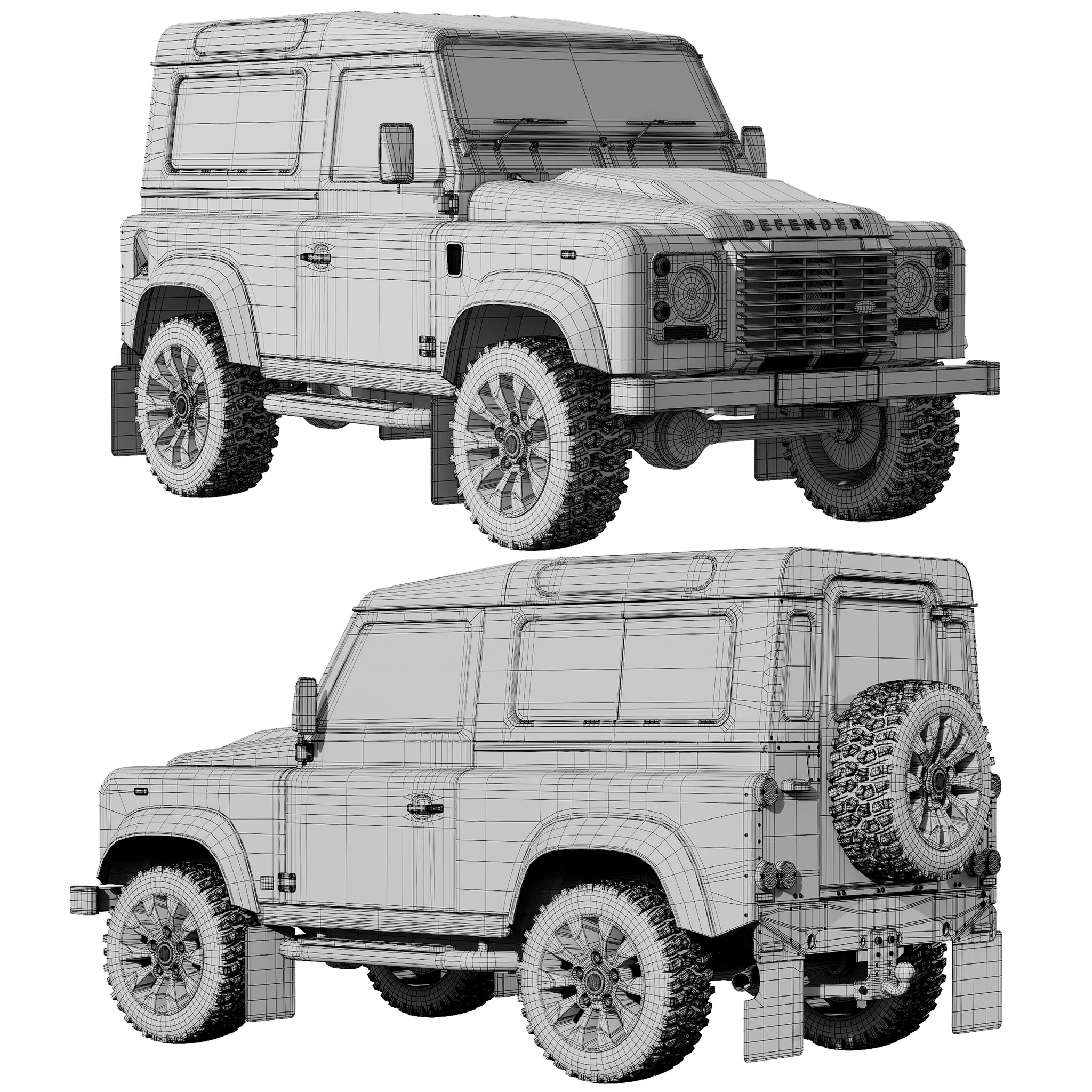 Land Rover Defender Works V8, 3D model preview 13