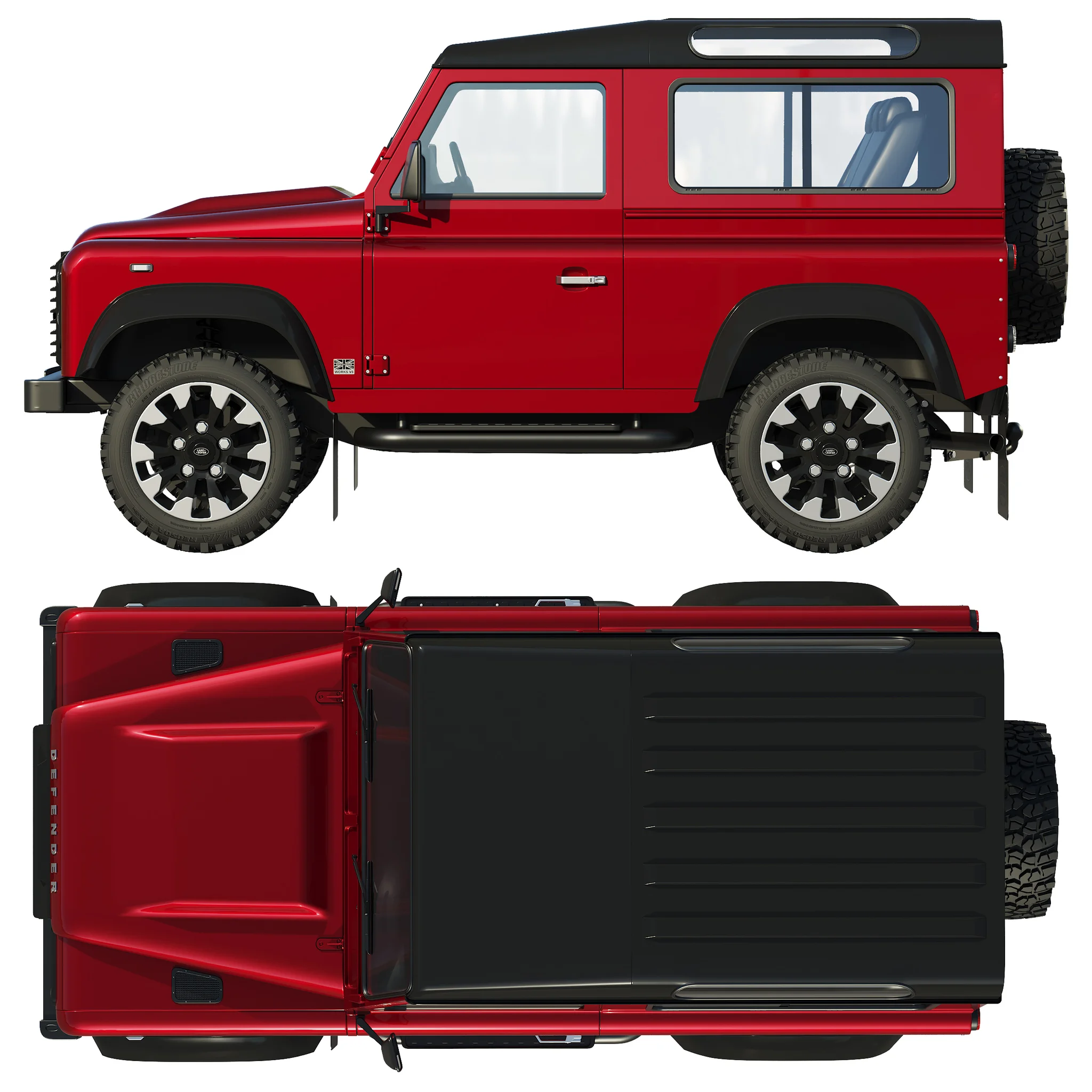 Land Rover Defender Works V8, 3D model preview 22
