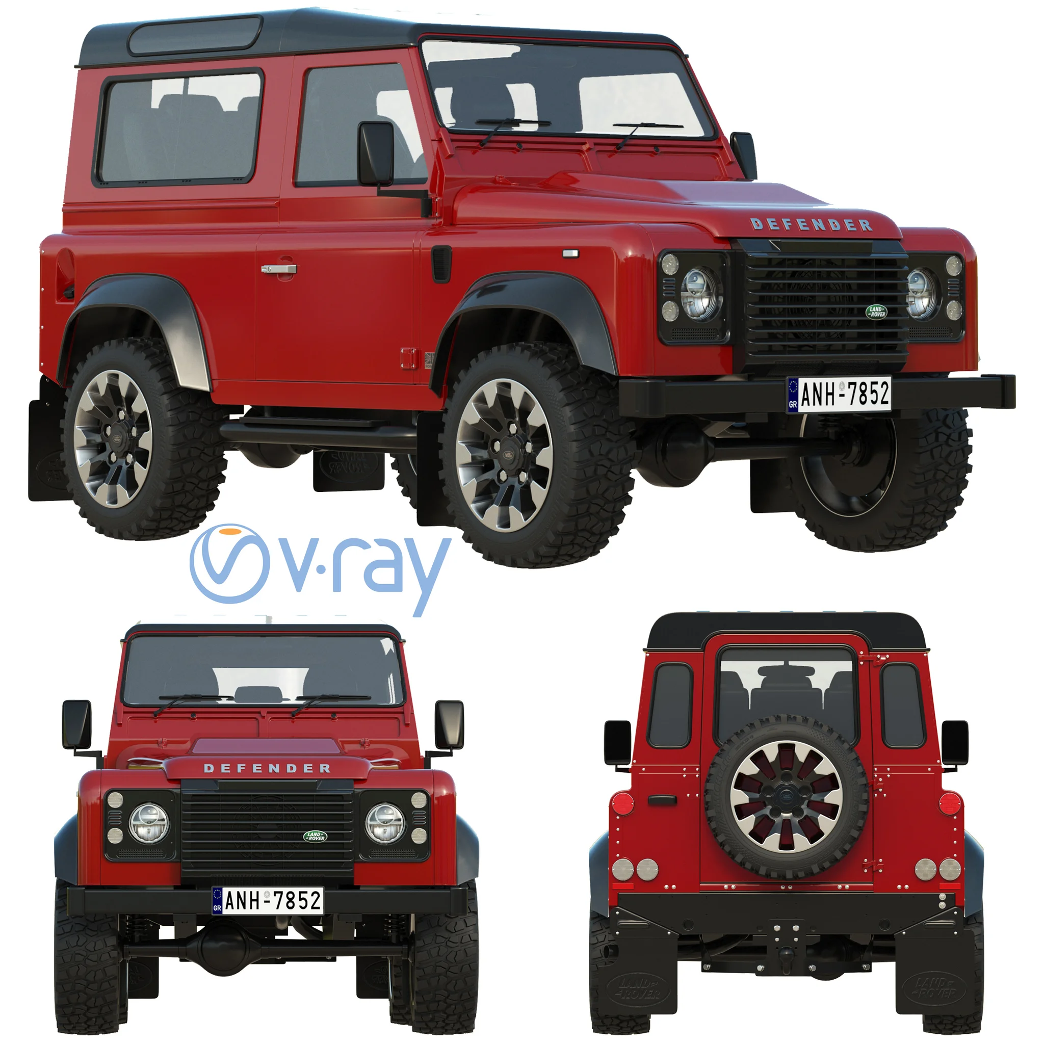 Land Rover Defender Works V8, 3D model preview 34