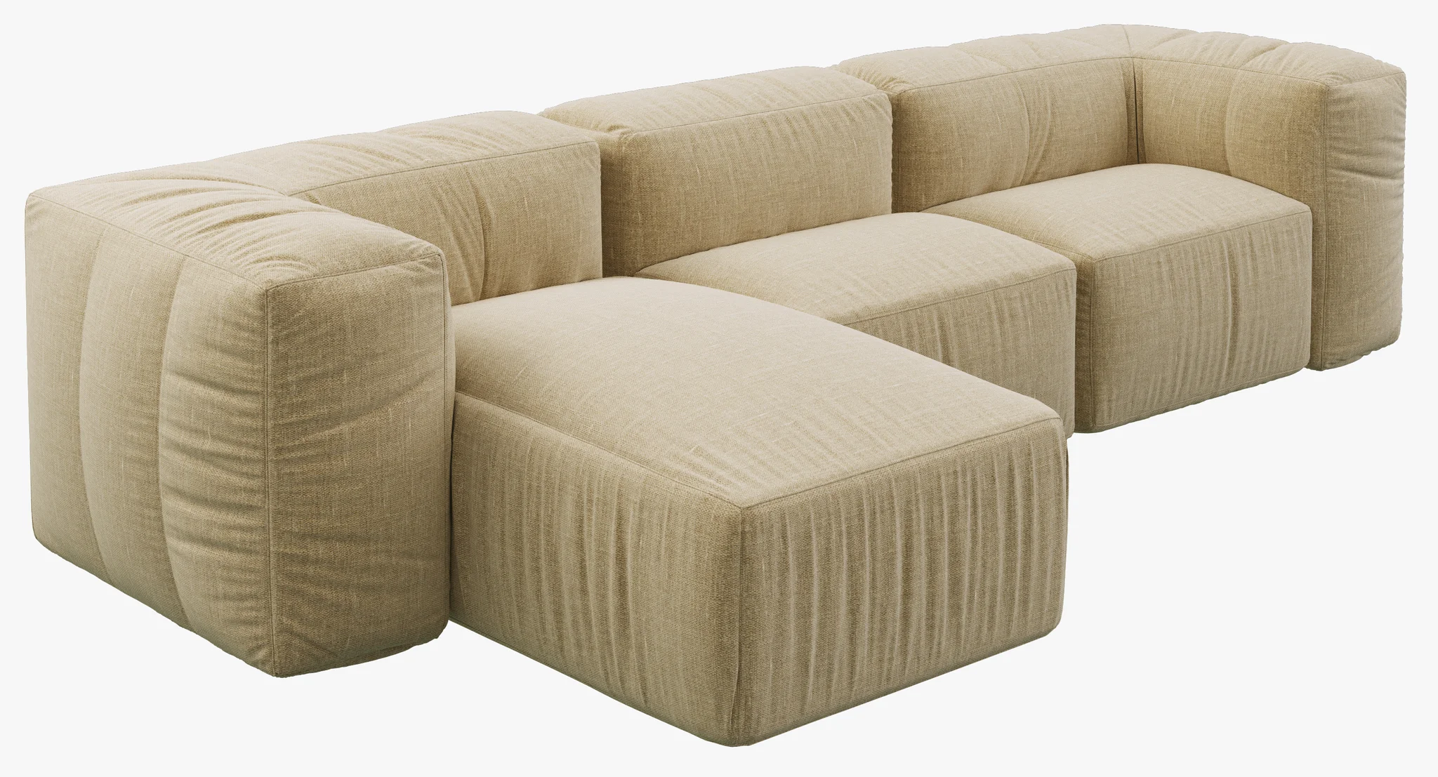 Restoration Hardware Preconfigured Fulham Upholstered Left Arm Chaise Sectional — 3D model preview 1