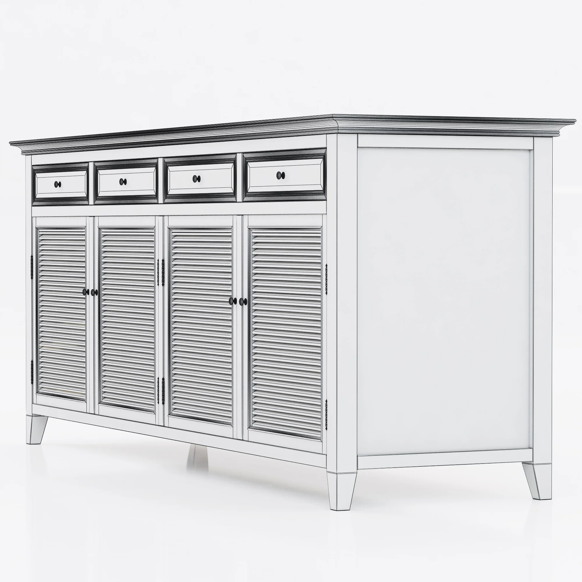 Restoration Hardware Shutter Sideboard — 3D model preview 2
