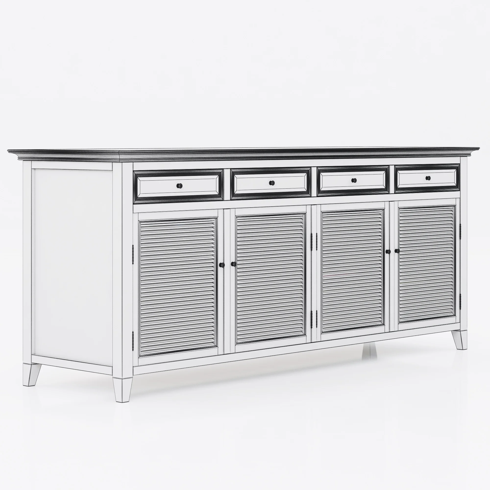 Restoration Hardware Shutter Sideboard — 3D model preview 5
