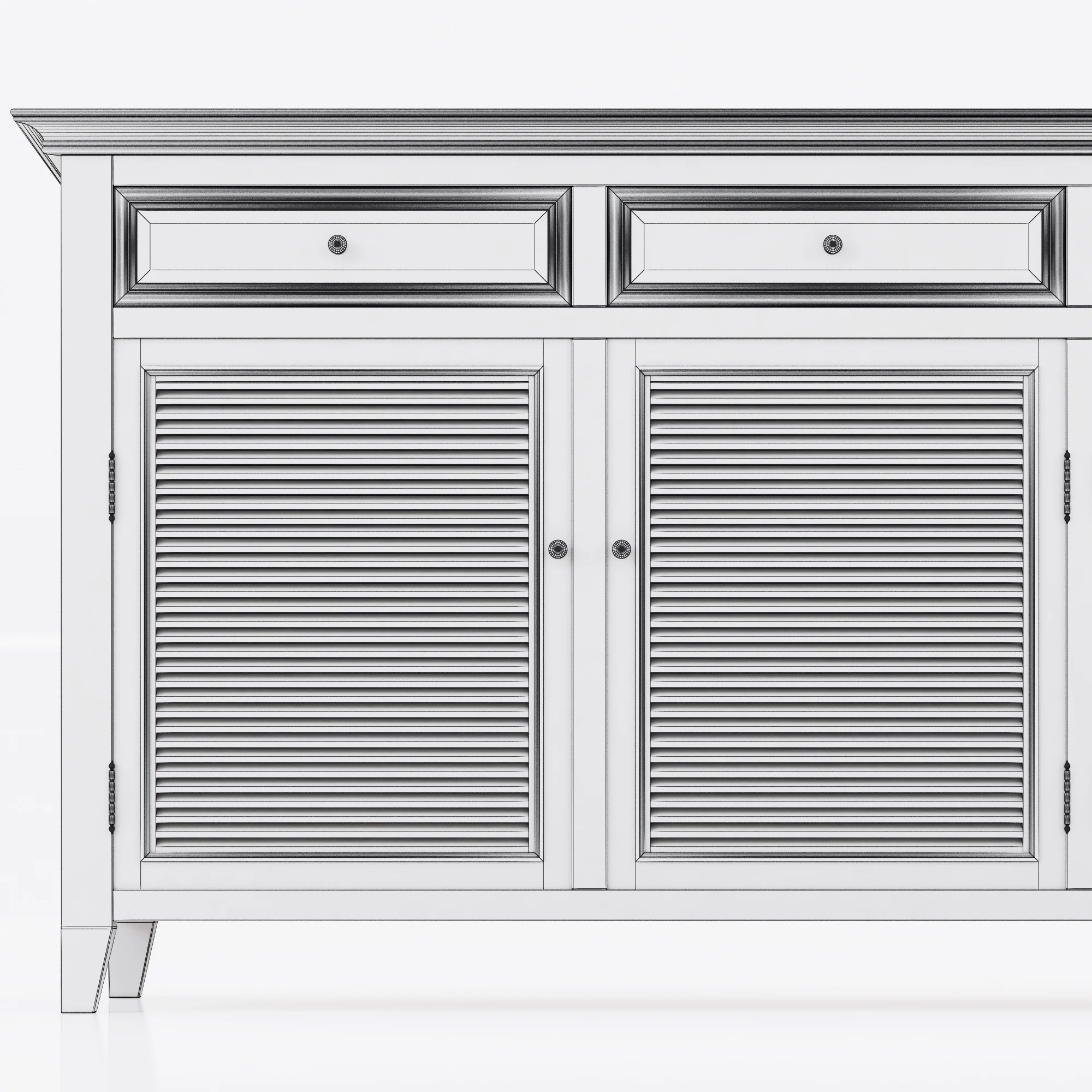 Restoration Hardware Shutter Sideboard — 3D model preview 8
