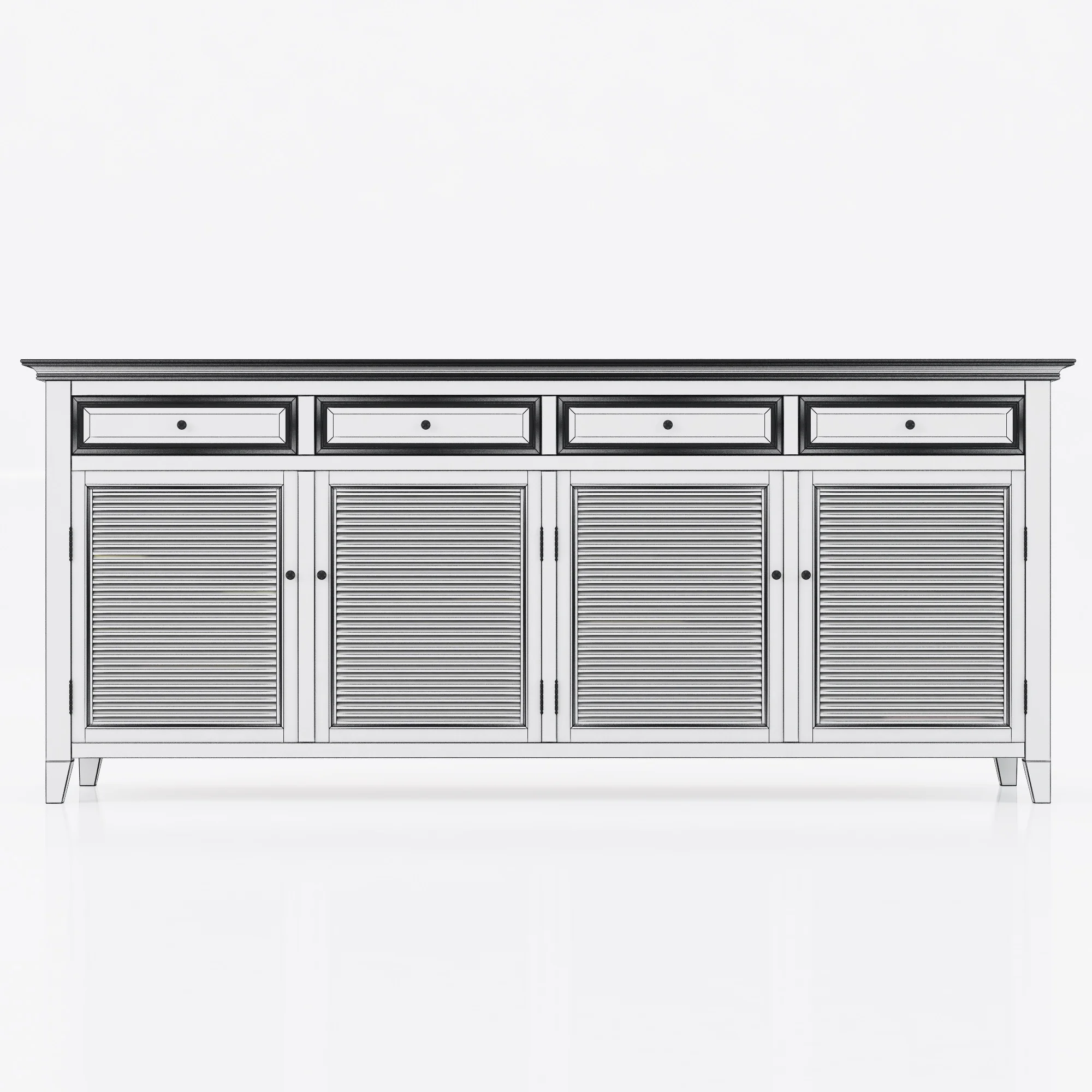 Restoration Hardware Shutter Sideboard — 3D model preview 11
