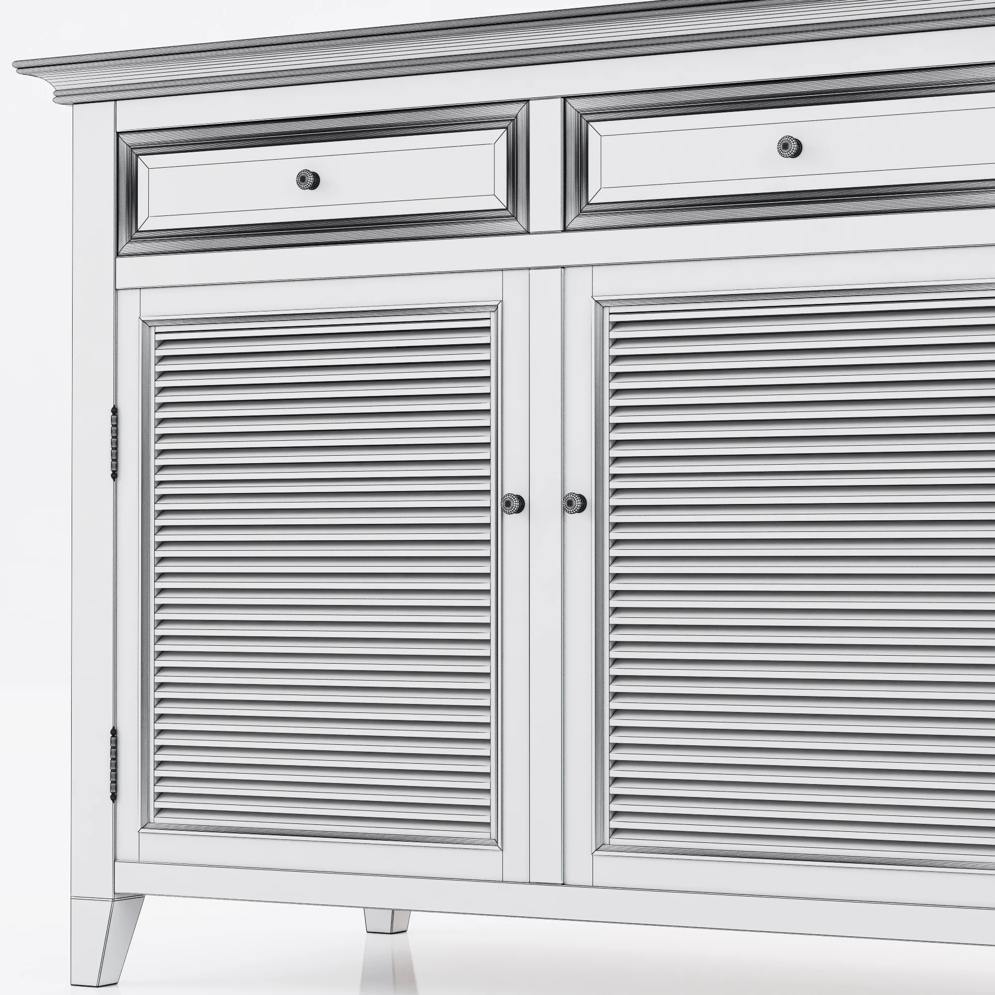Restoration Hardware Shutter Sideboard — 3D model preview 14